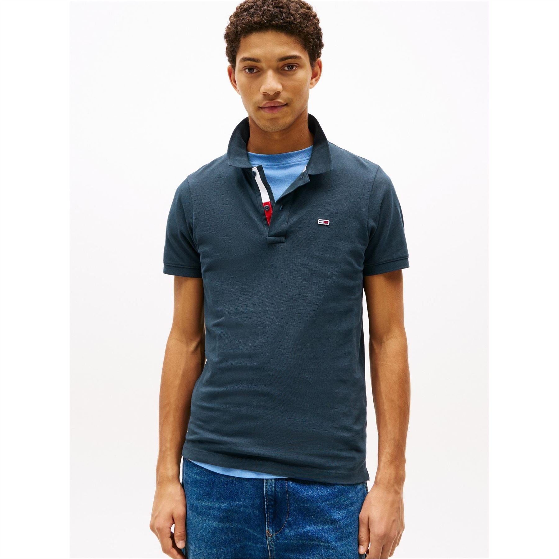Tommy Jeans Mens Jeans Tjm Slim Placket Polo Shirt