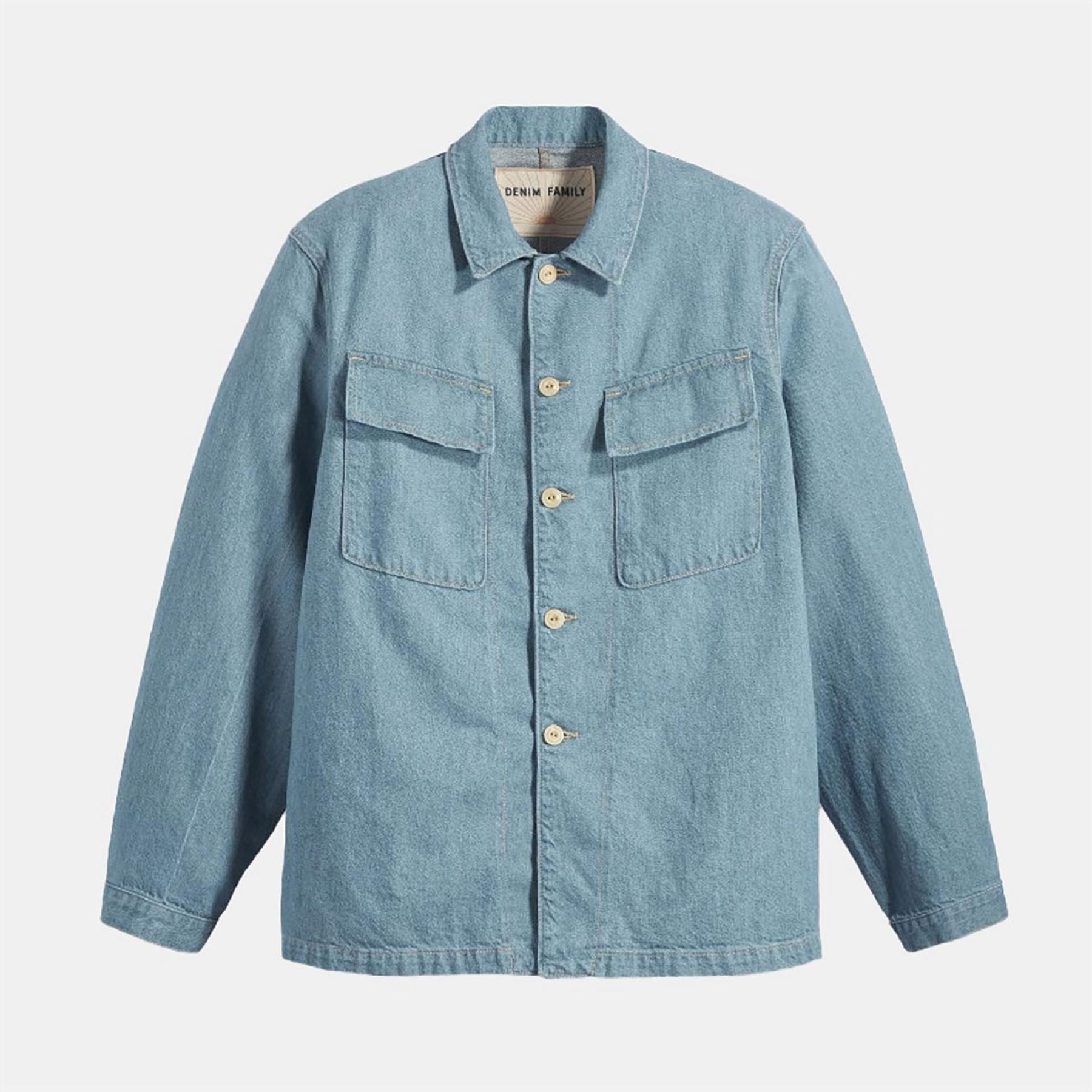 Levis Solid Patterned Shirt Collar Chest Pocket Shirt Jacket