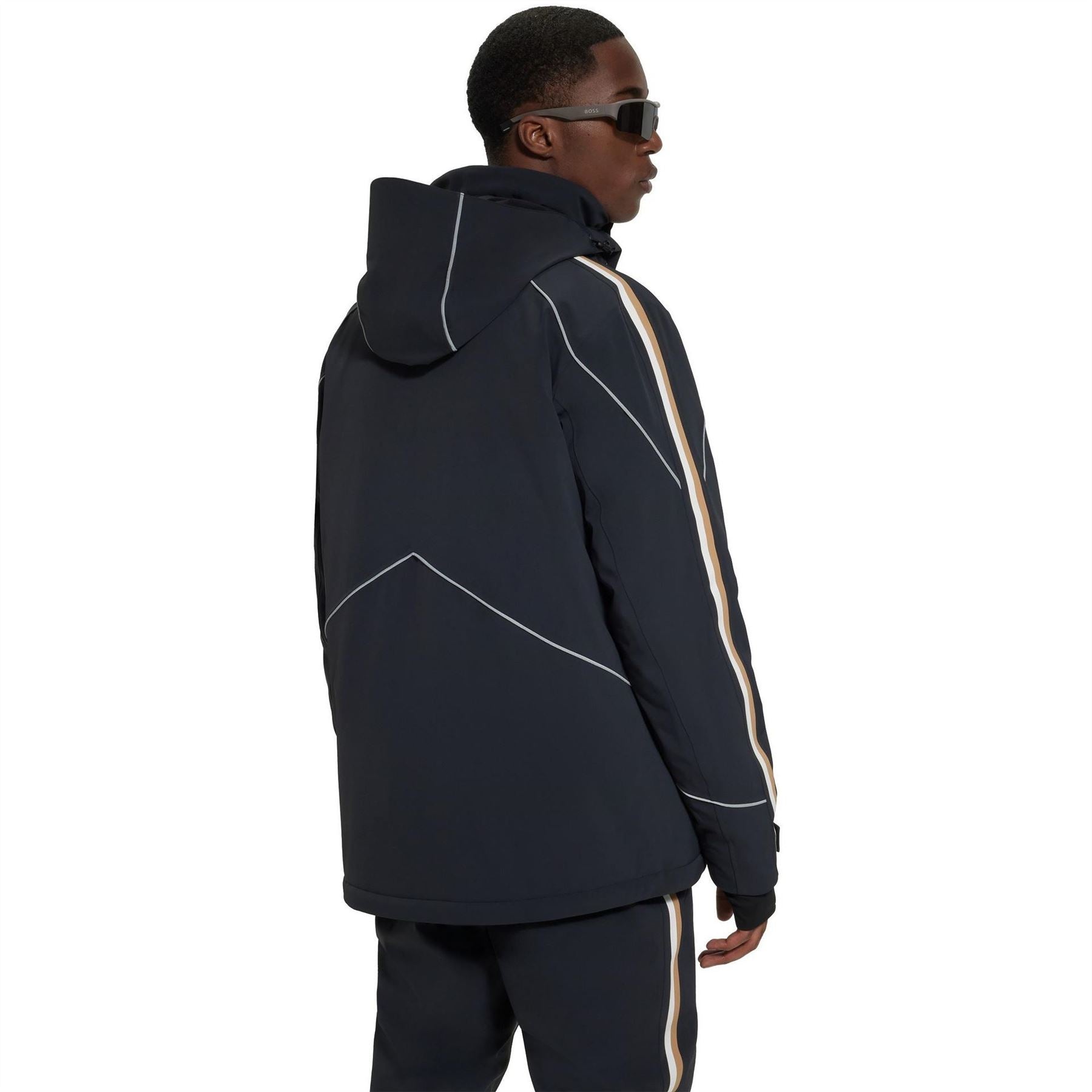 Boss Solid Patterned Hooded Ski Jacket