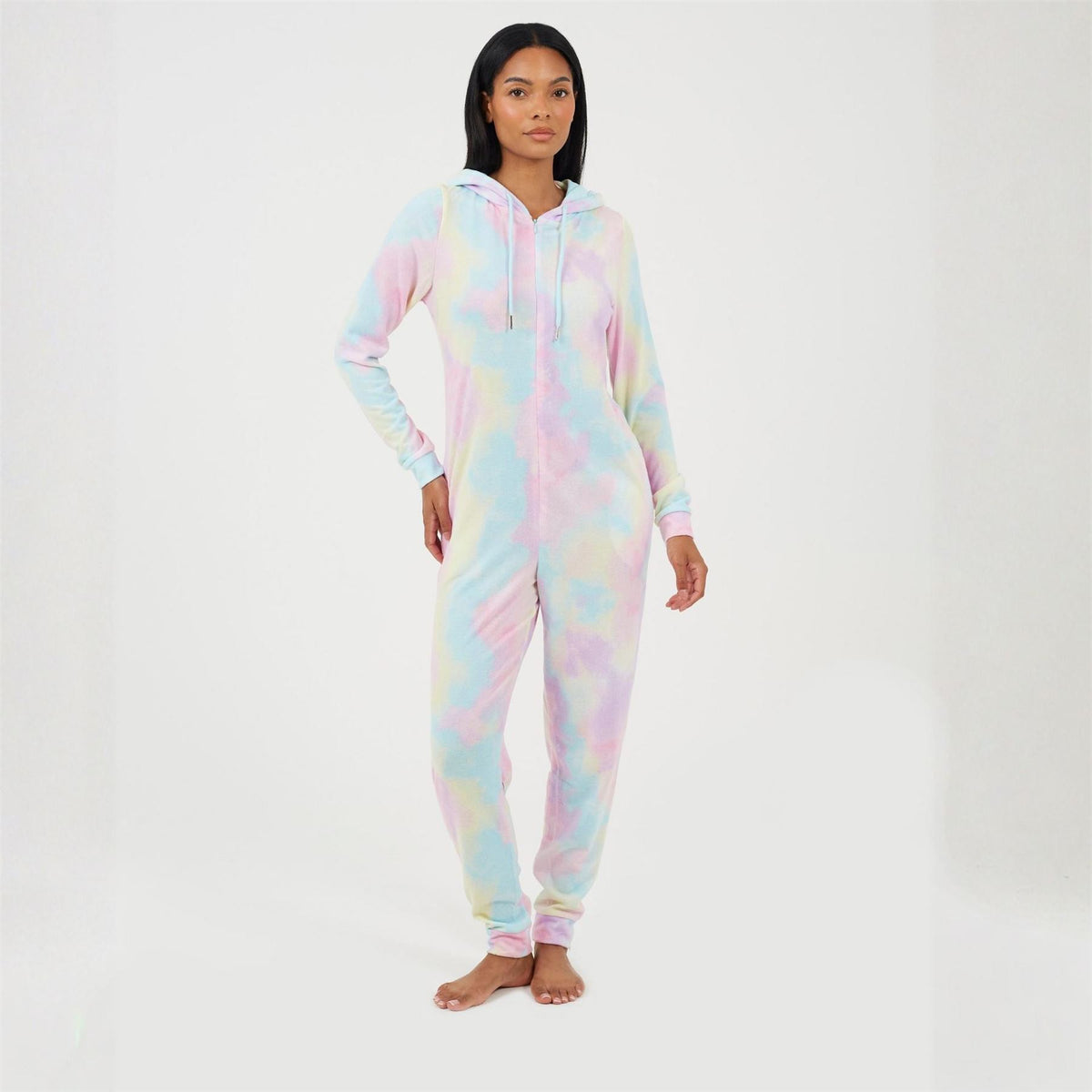 Brave Soul Tie Dye Slim Fit Onesie With Back Embroidery