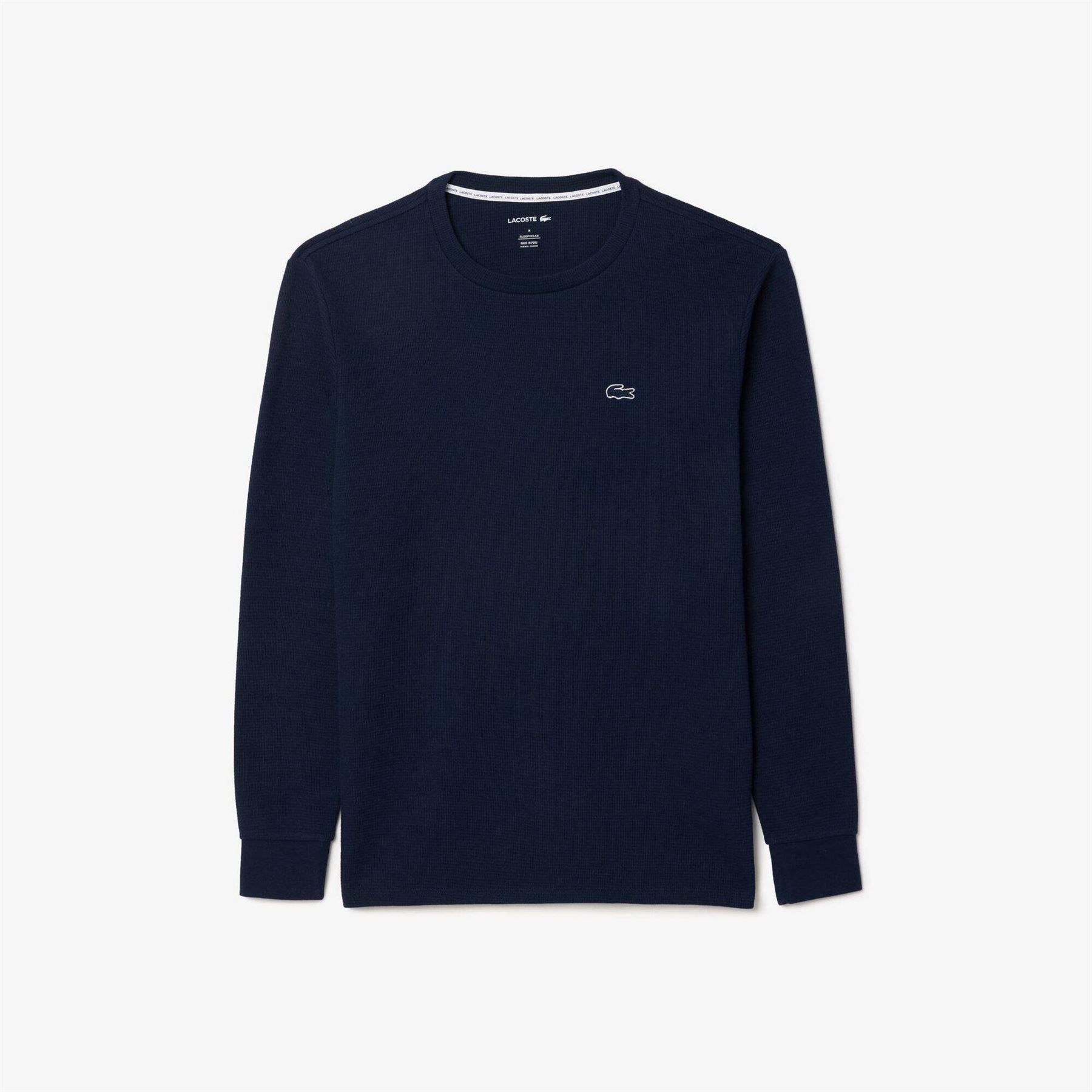 Lacoste Waffle Cotton Long Sleeve Pyjama Top