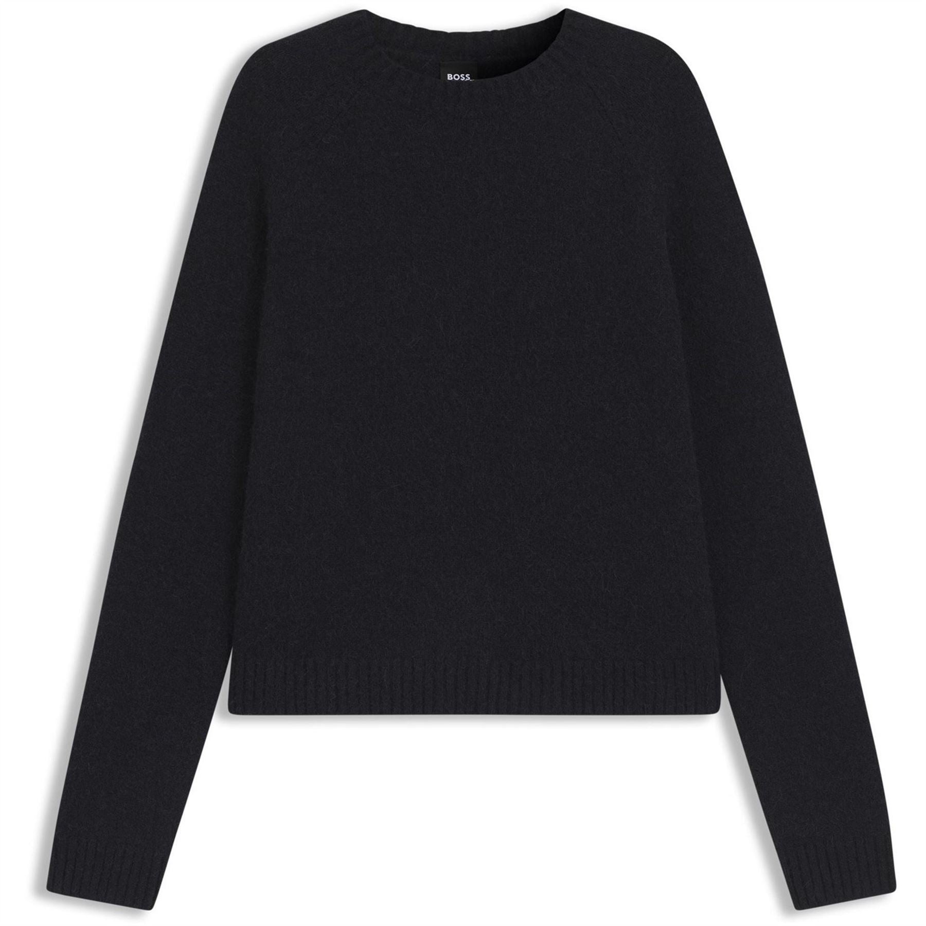 Boss Crew Neck Ribbed Collar Long Sleeve Sweater