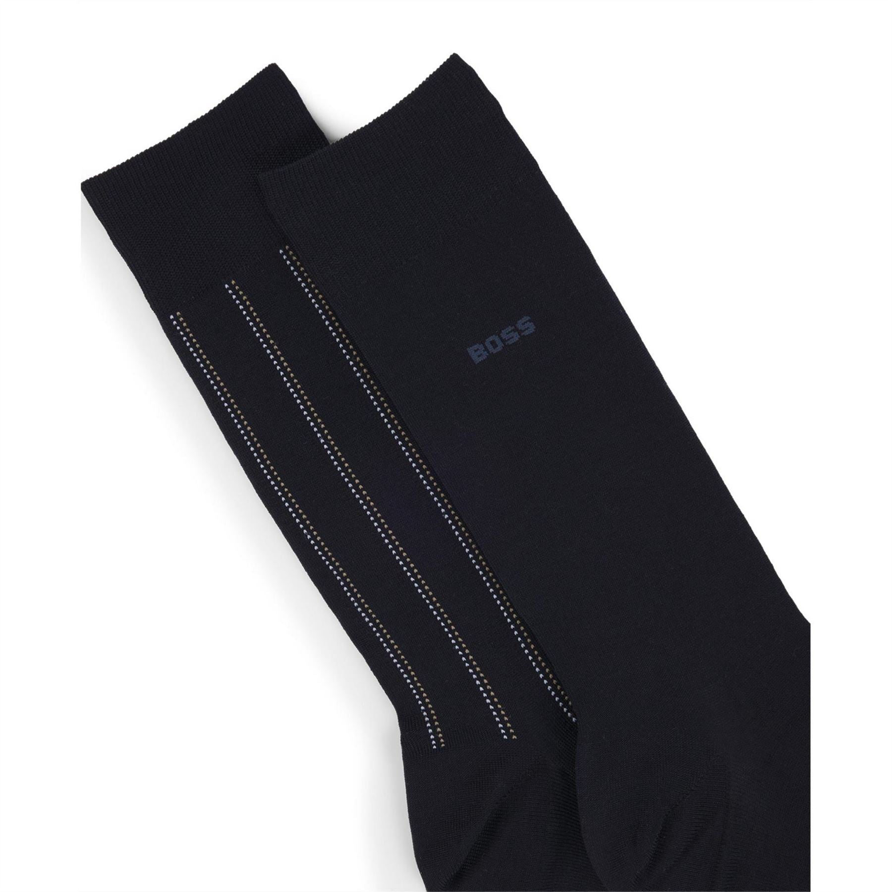 Boss 2 Pack Pinstripe Crew Socks