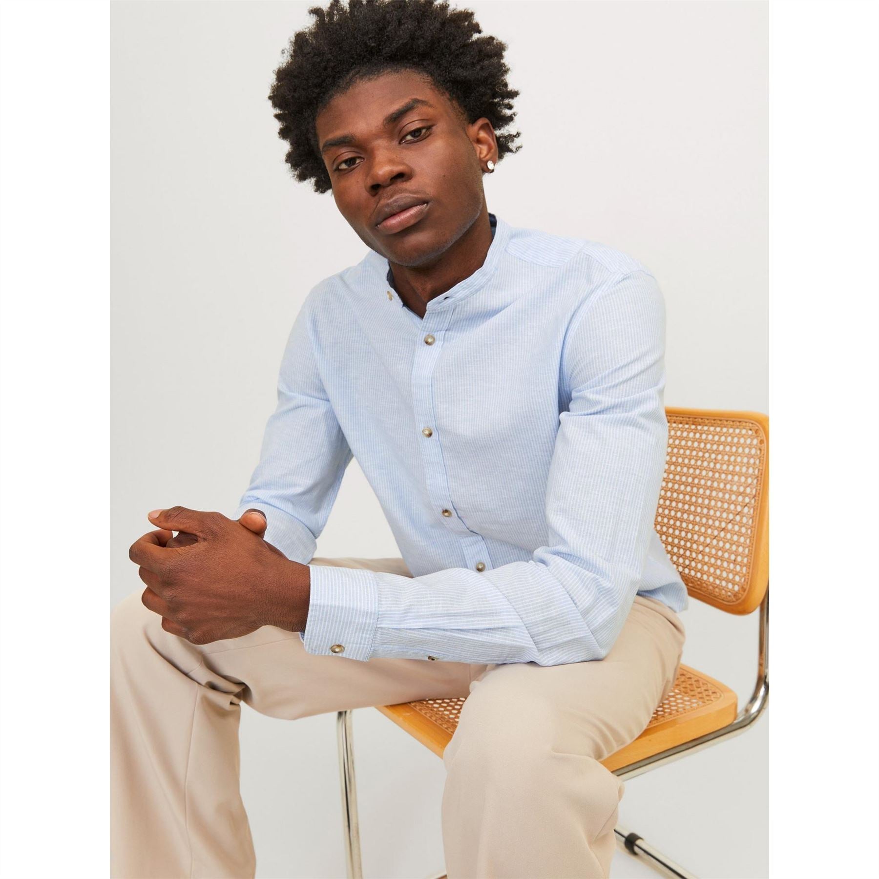 Jack and Jones Long Sleeve Buttoned Linen Shirt