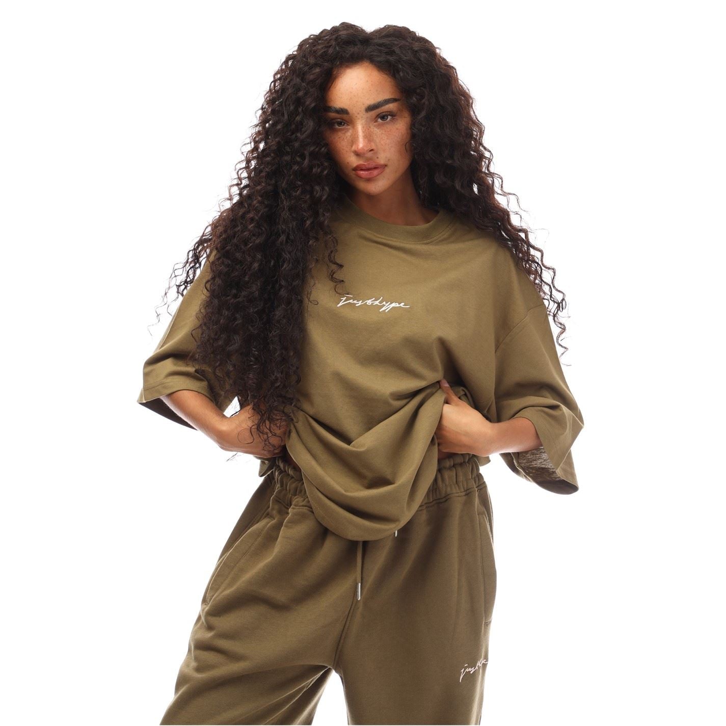Hype Oversize Fit Signature Print T-Shirt