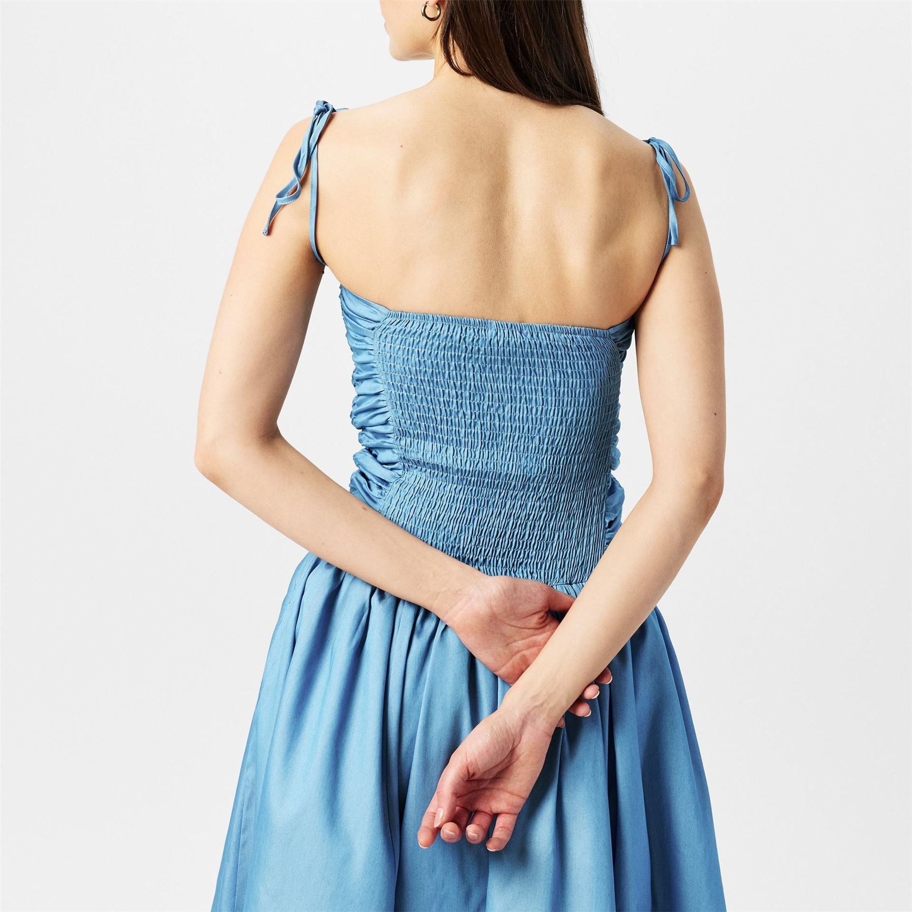 AmyLynn Amy Lynn Alexa Shoulder Tie Ultra Mini Peplum Dress