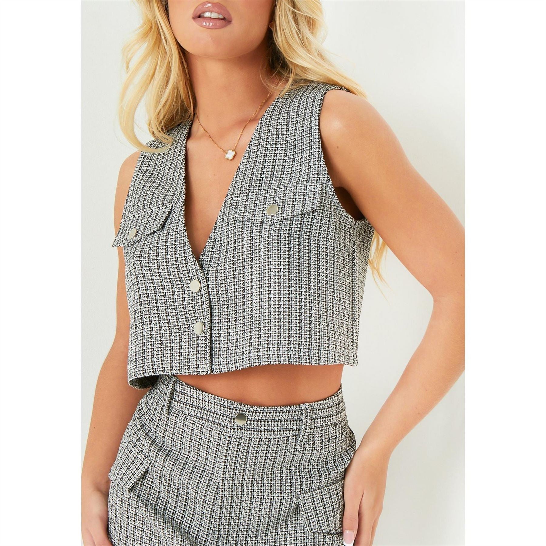 Missy Empire Boucle Crop Top