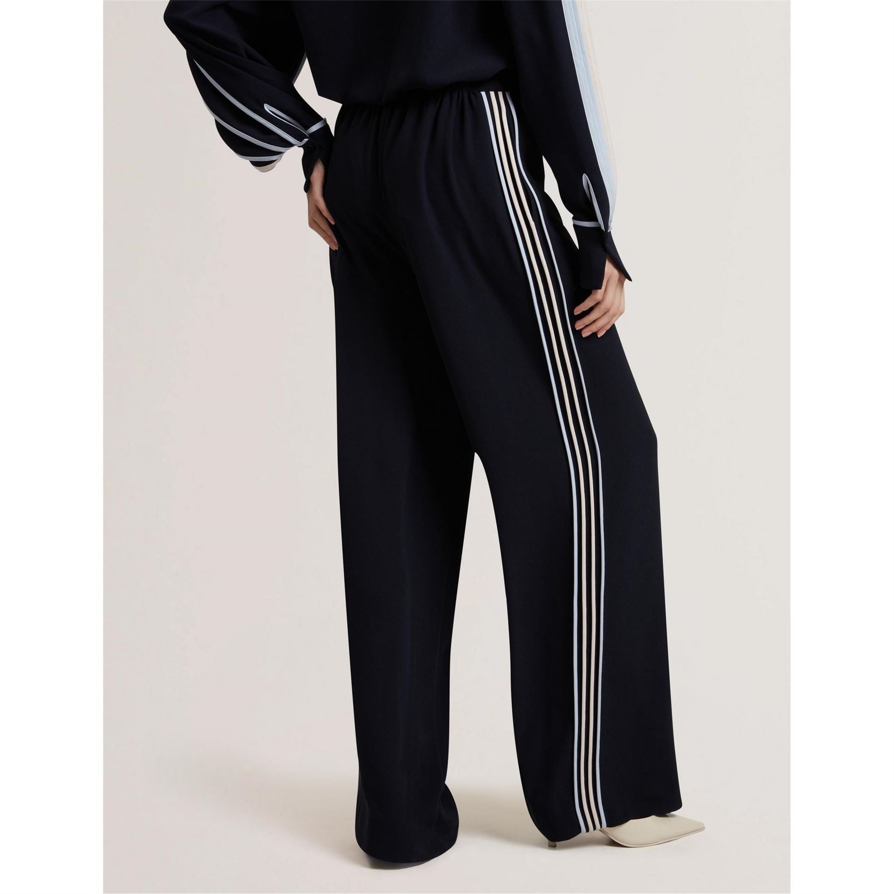Ted Baker Wide Leg Three Stripes Patterned Pants