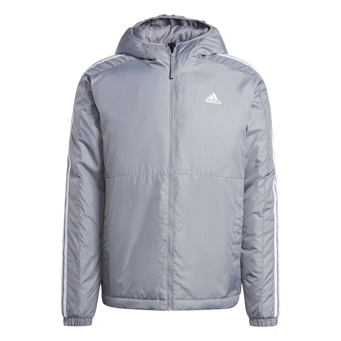 adidas Mens 3 Stripe Essential Hooded Jacket