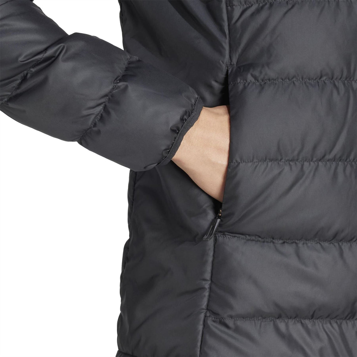 adidas Solid Patterned Zipped Pocket Down Jacket