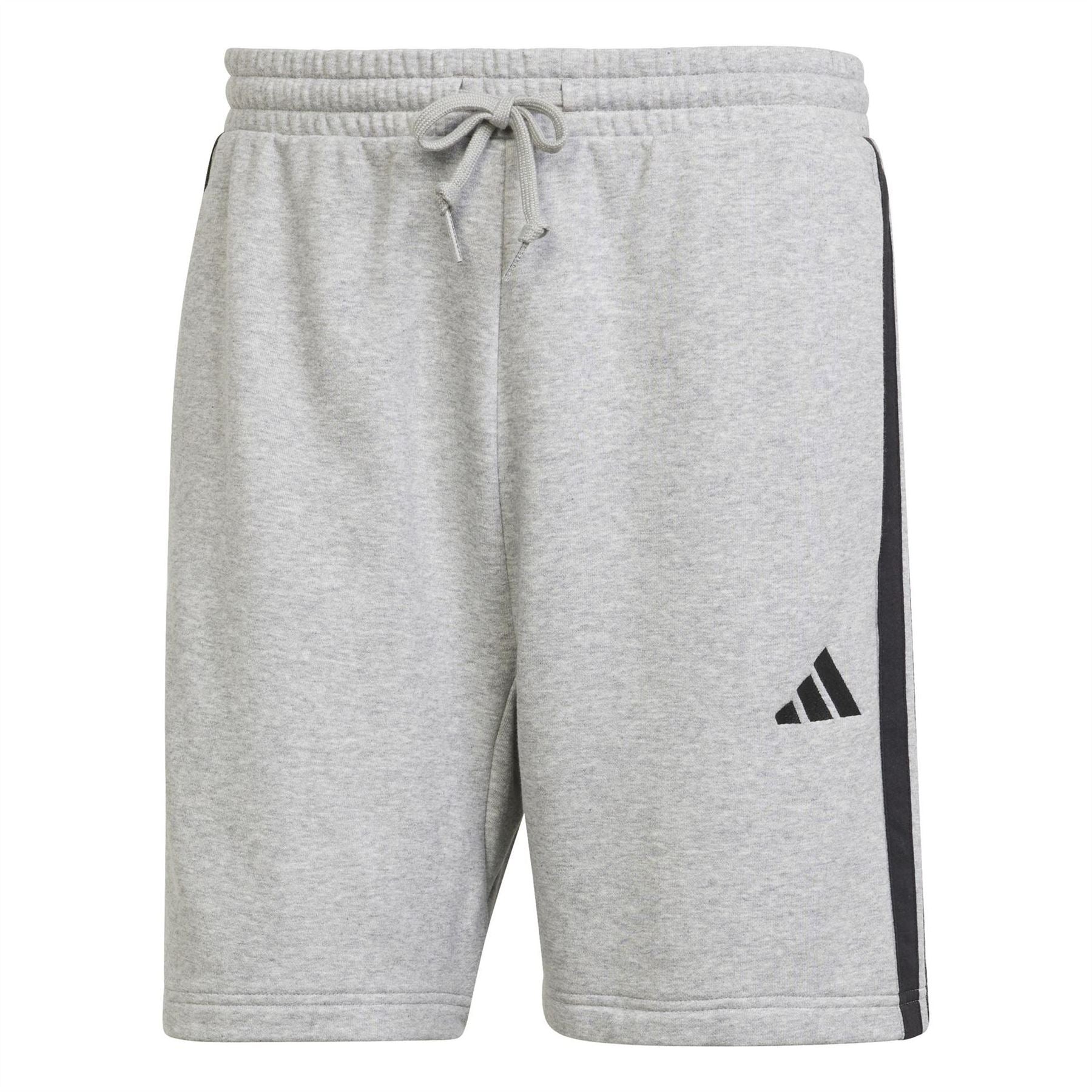 adidas Mens Essentials 3 Stripe Fleece Shorts