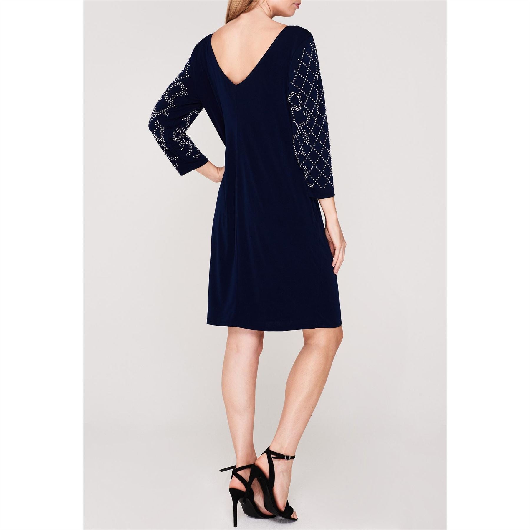 Marina Sleeve V Neck Shift Dress
