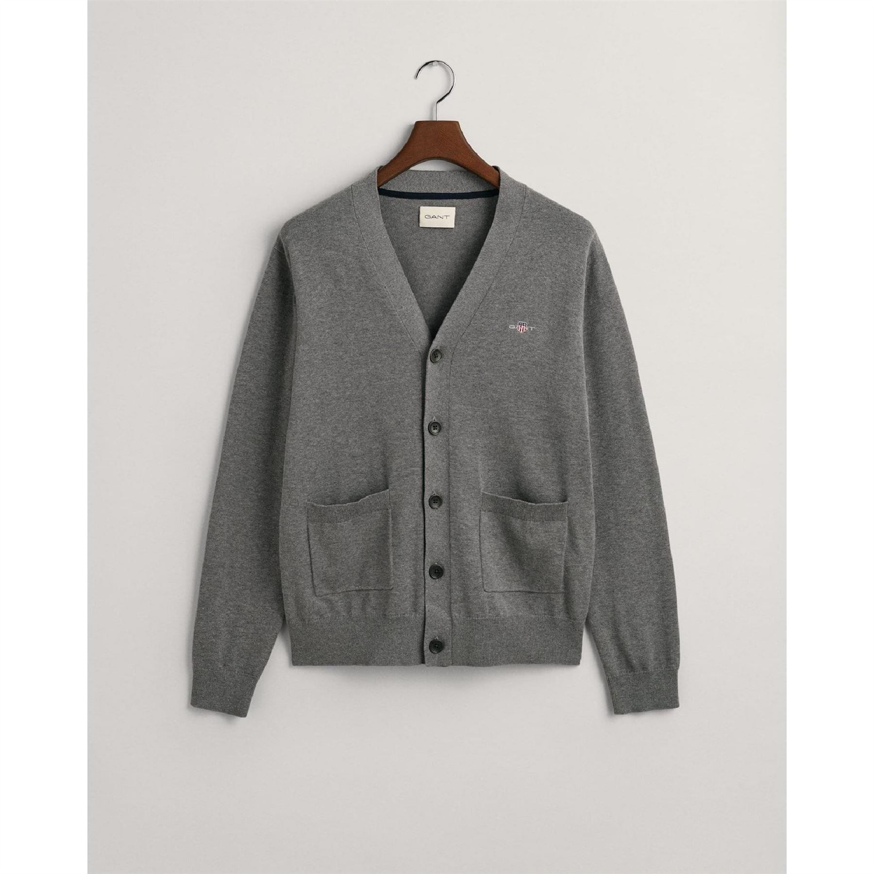 Gant Cotton V Neck Cardigan