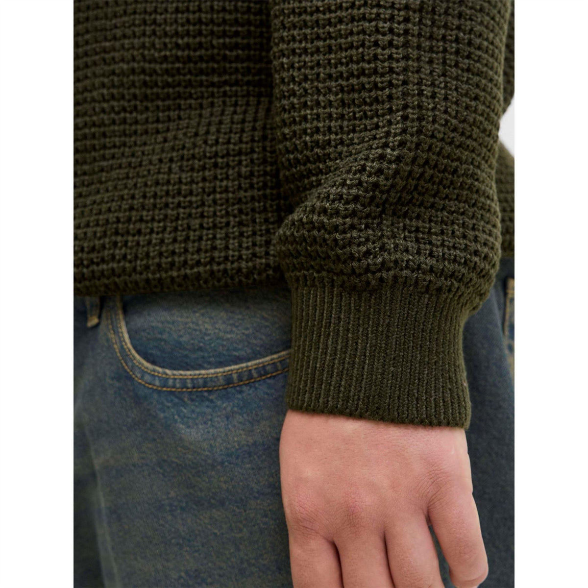 Jack and Jones Crew Neck Ribbed Collar Long Sleeve Sweater