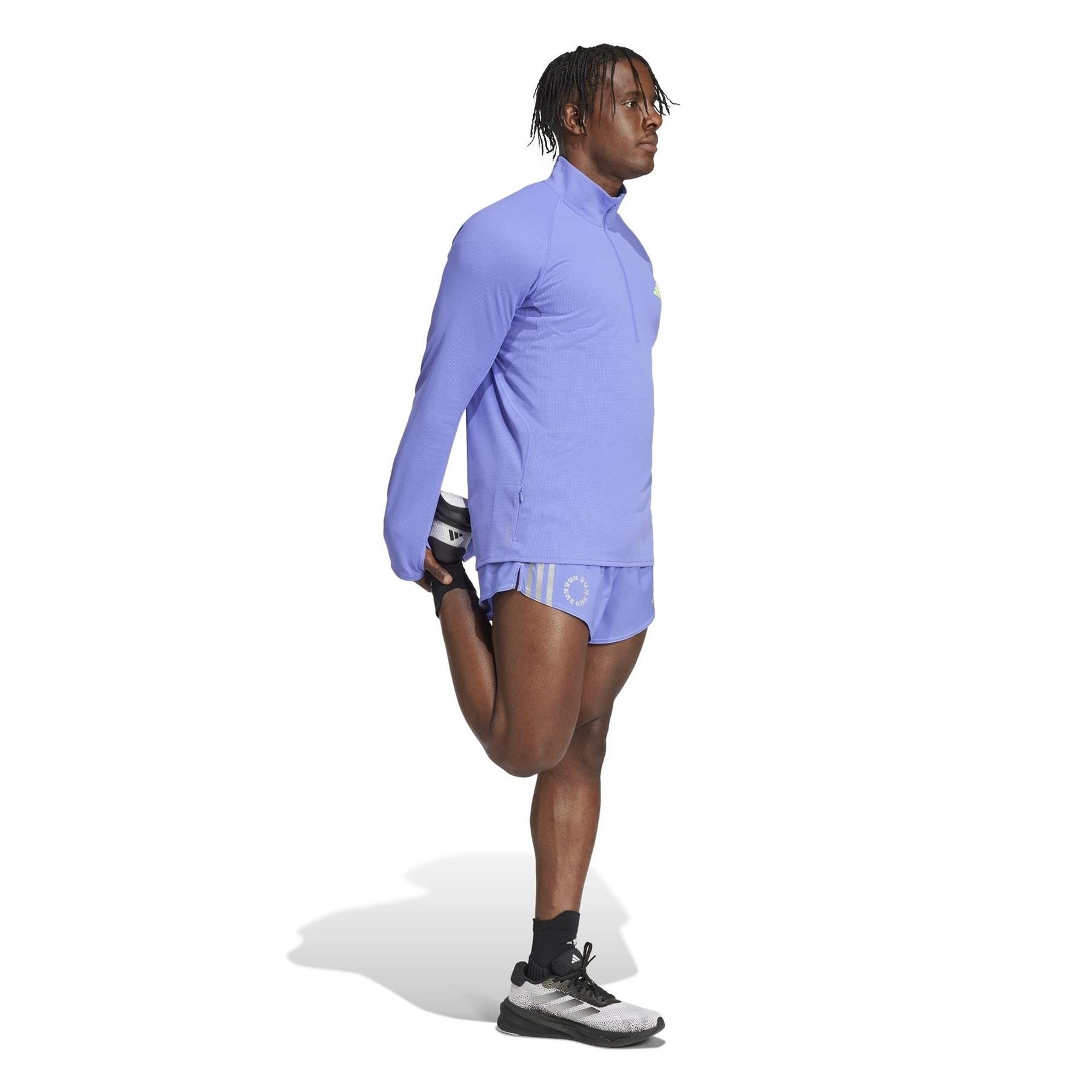 adidas Mens Adizero Running Quarter Zip Long Sleeve Top