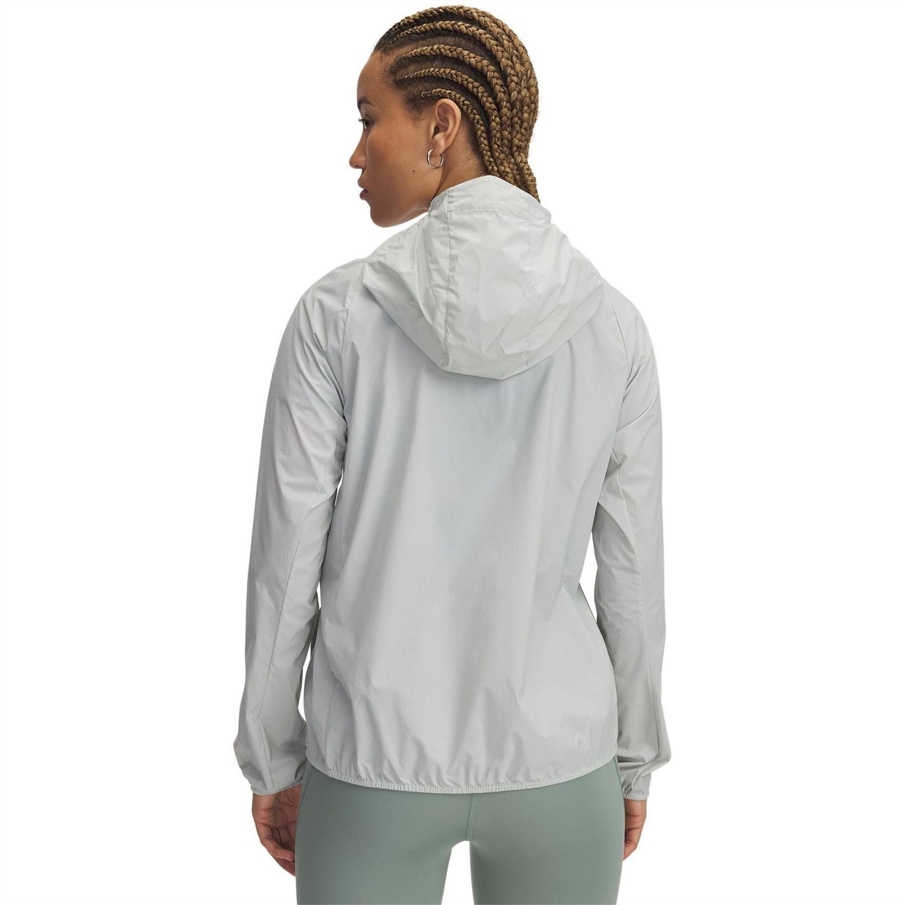 Under Armour Launch Solid Patterned Hooded Running Jacket with Chest Pocket