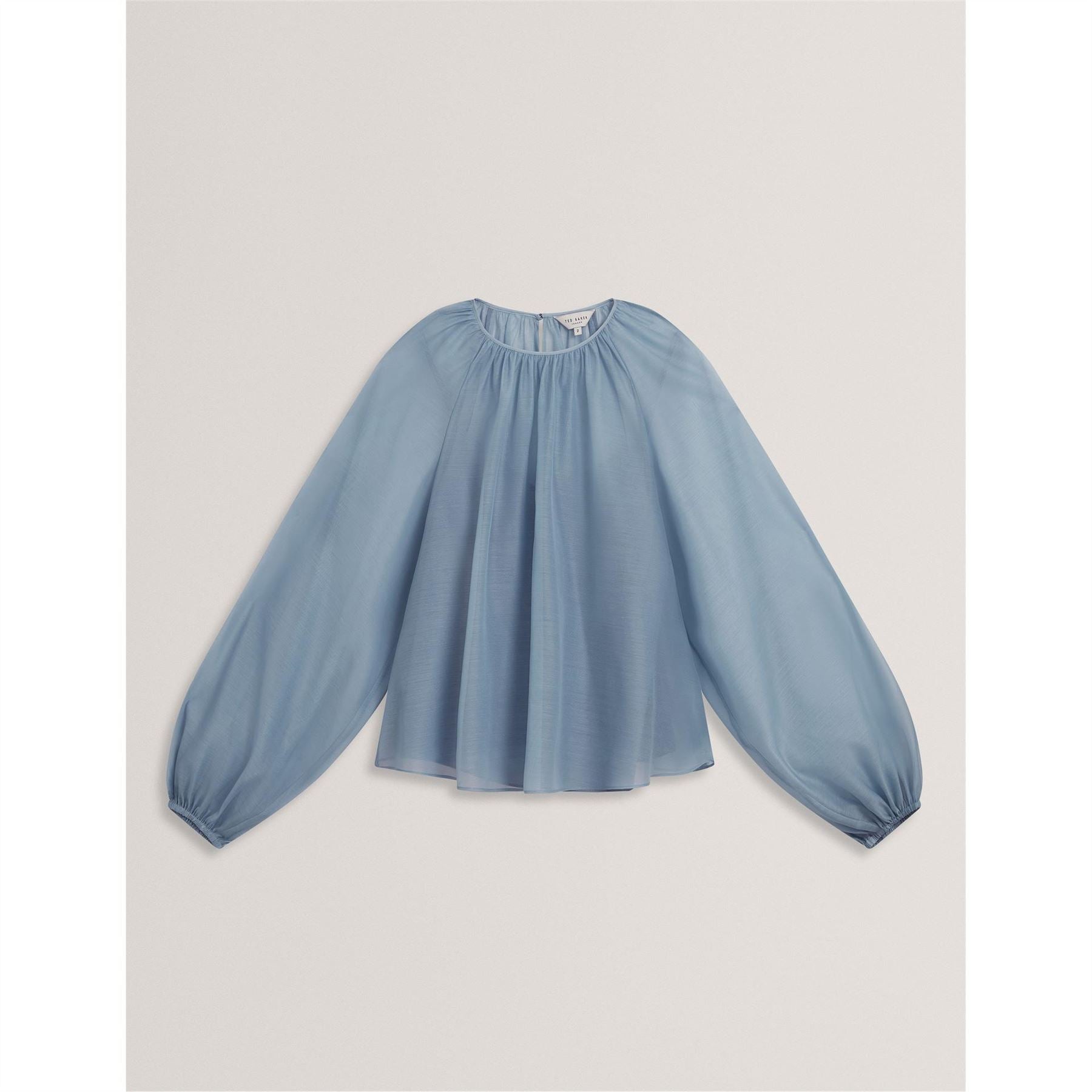 Ted Baker Balloon Sleeve Crew Neck Peasant Blouse