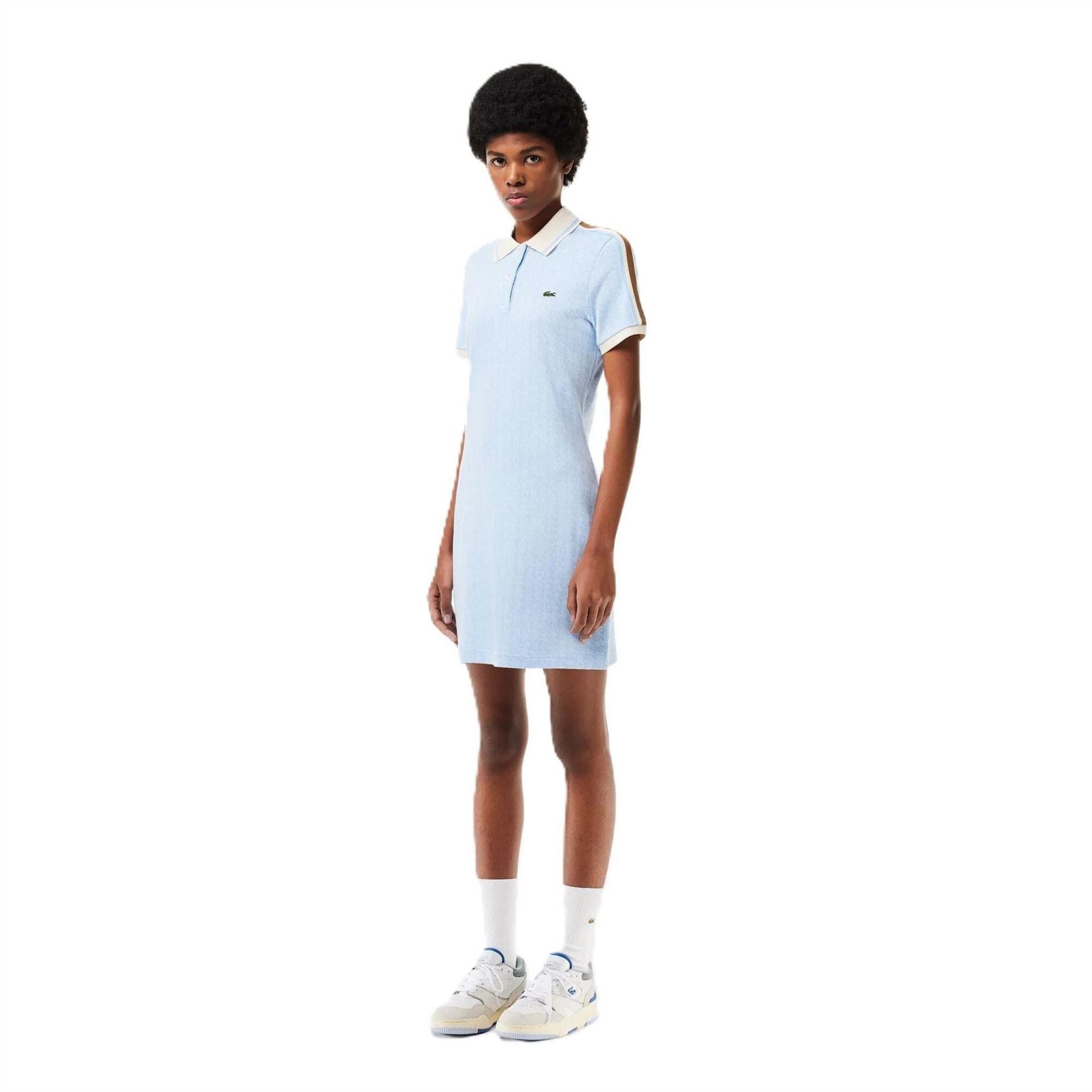 Lacoste Ef1676 Collared Neck Knee Length T-Shirt Dress