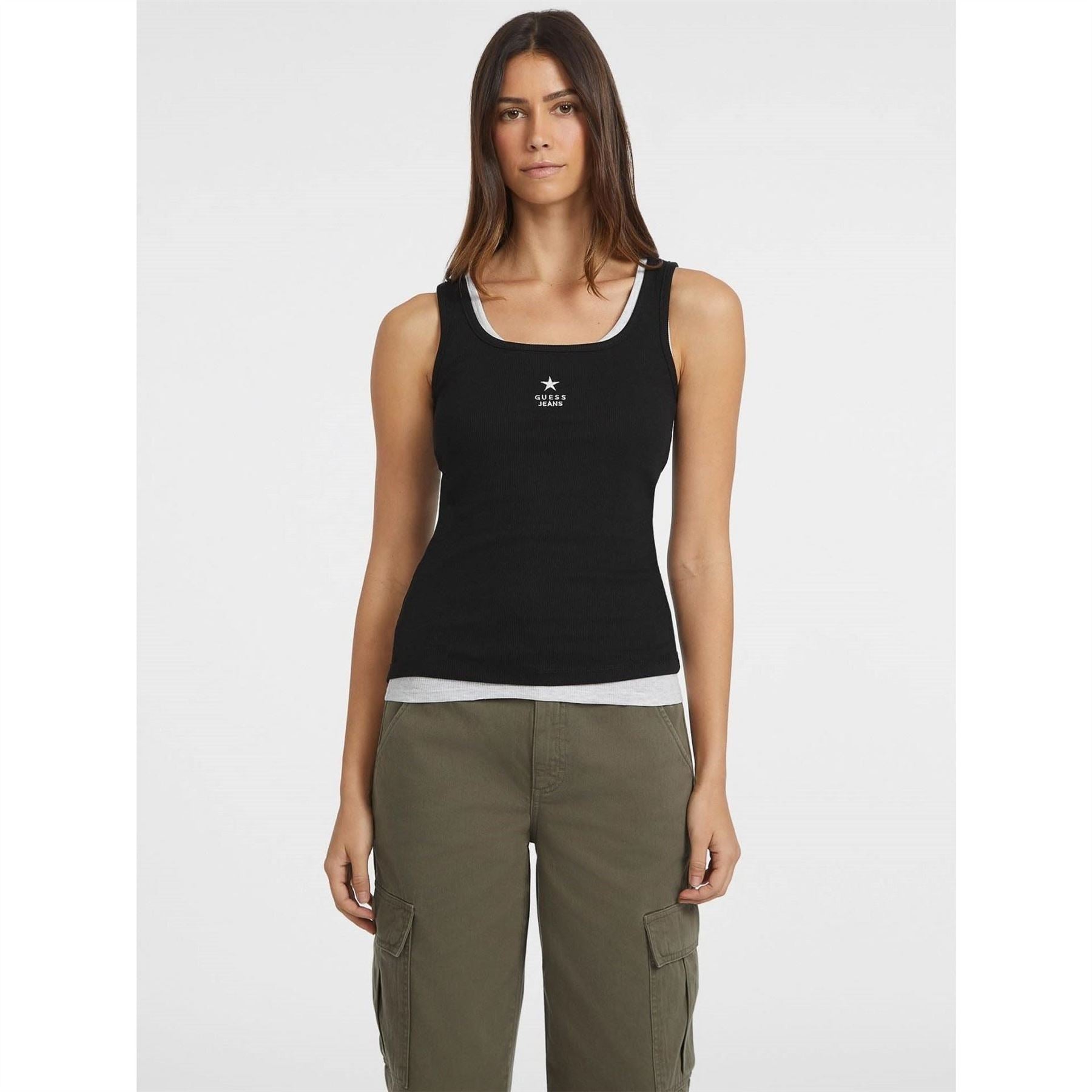 Guess Star Square Neck Slim Fit Tank