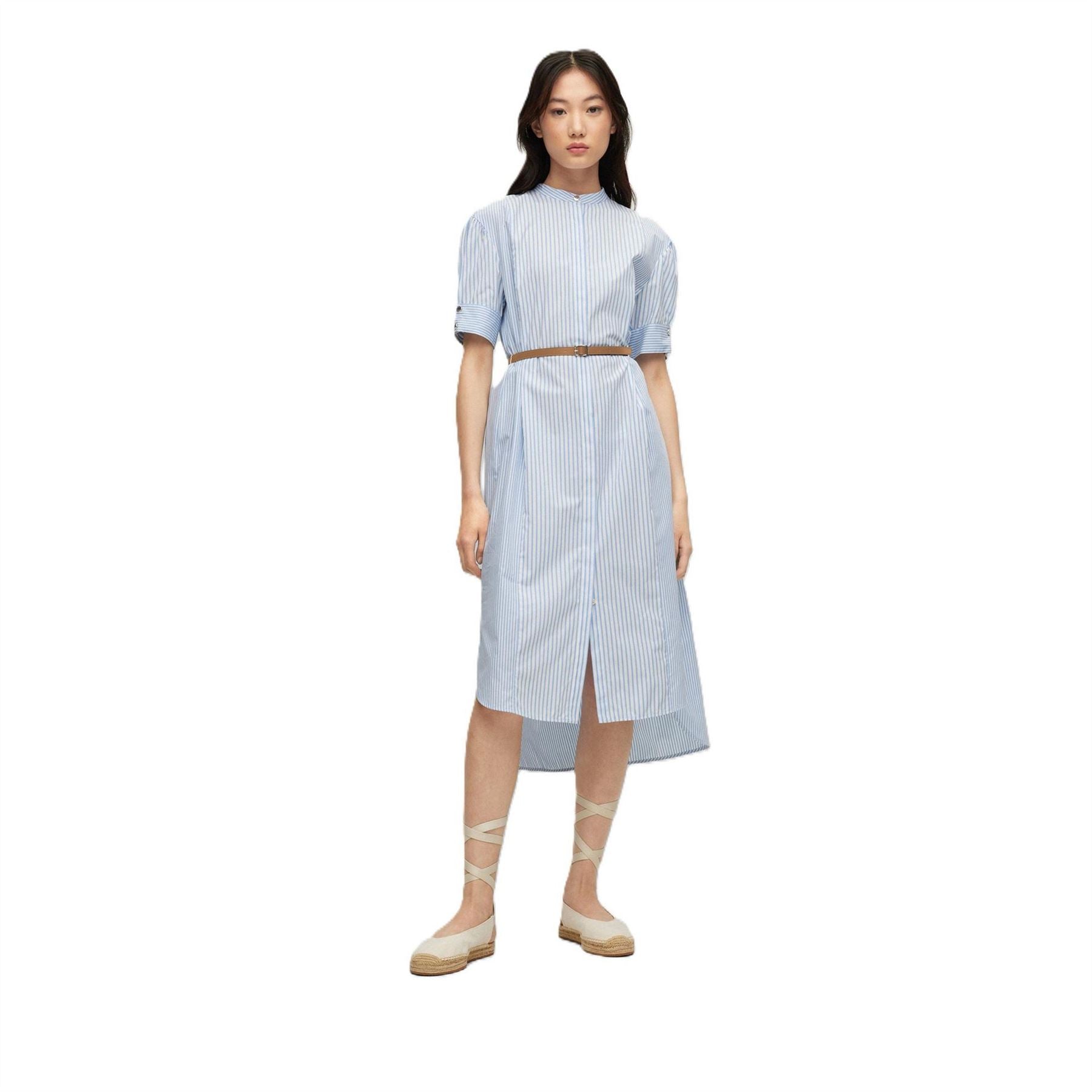 Boss Desseni Collared Neck Midi Dress