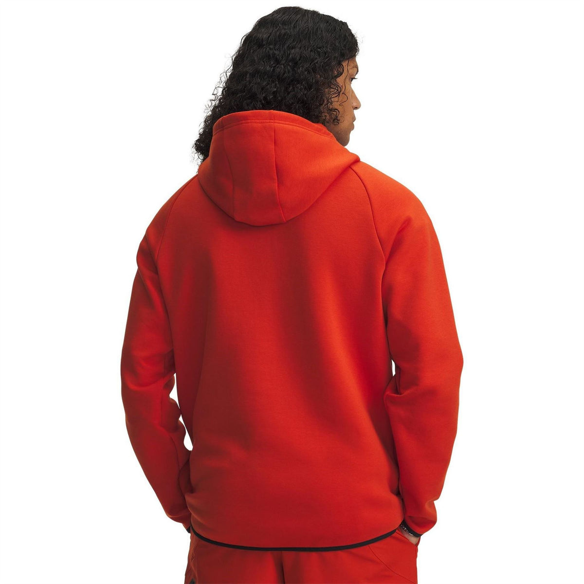Under Armour Solid Patterned Hooded Neck Ribbed Cuff Full Zipper Sweat Jacket