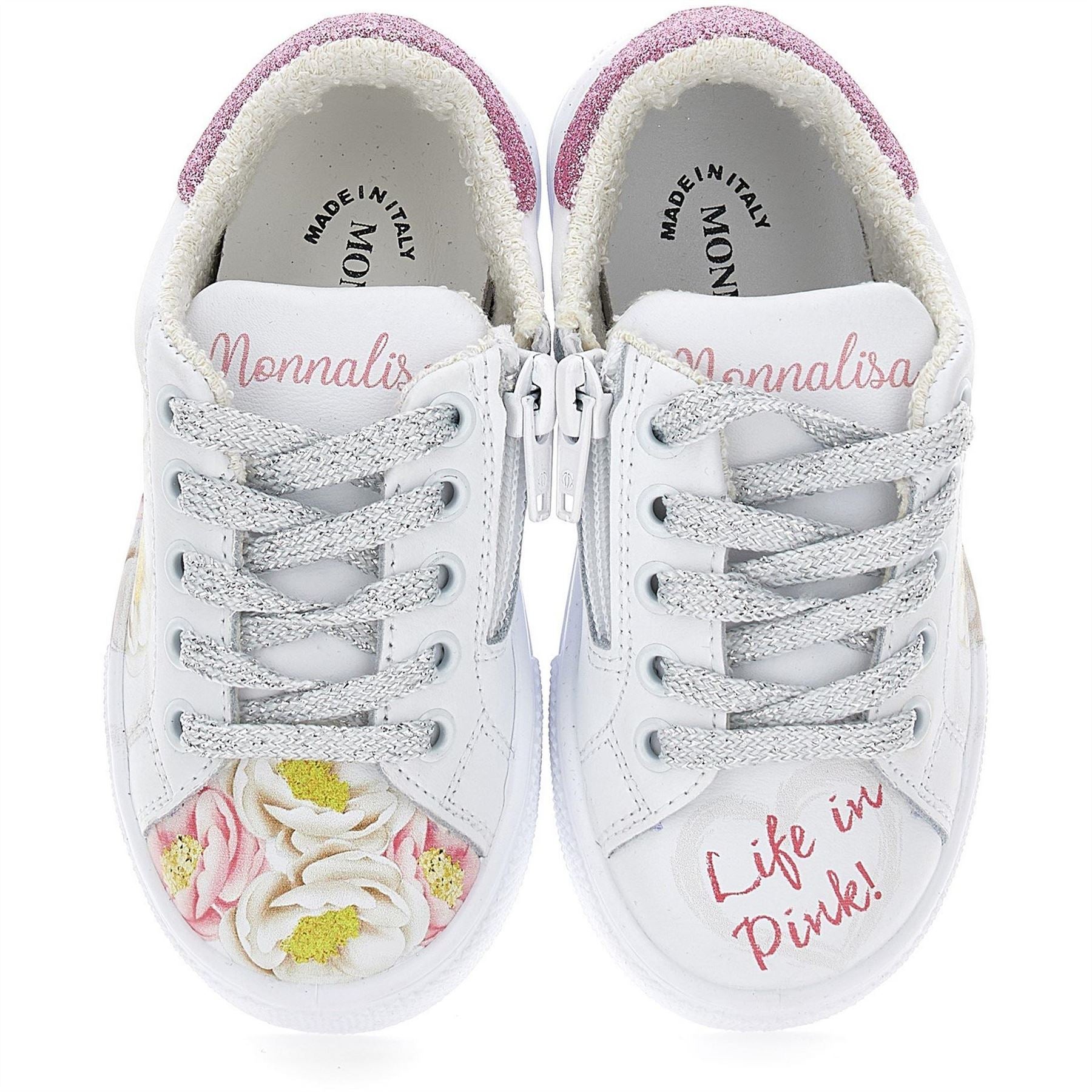 Monnalisa Monlisa Glitter Flower Low Top Trainers