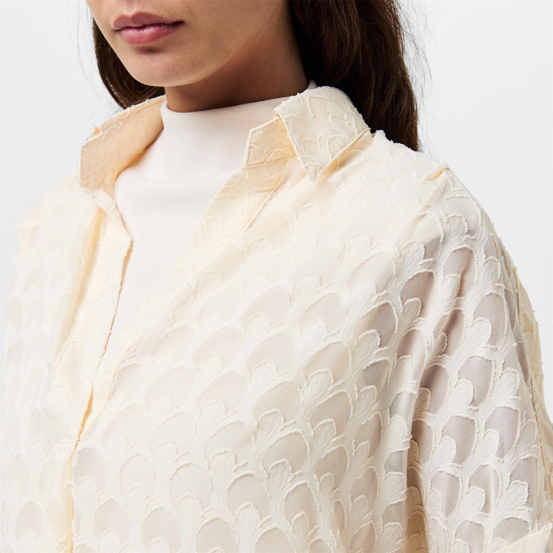 French Connection Burn Out Popover Shirt