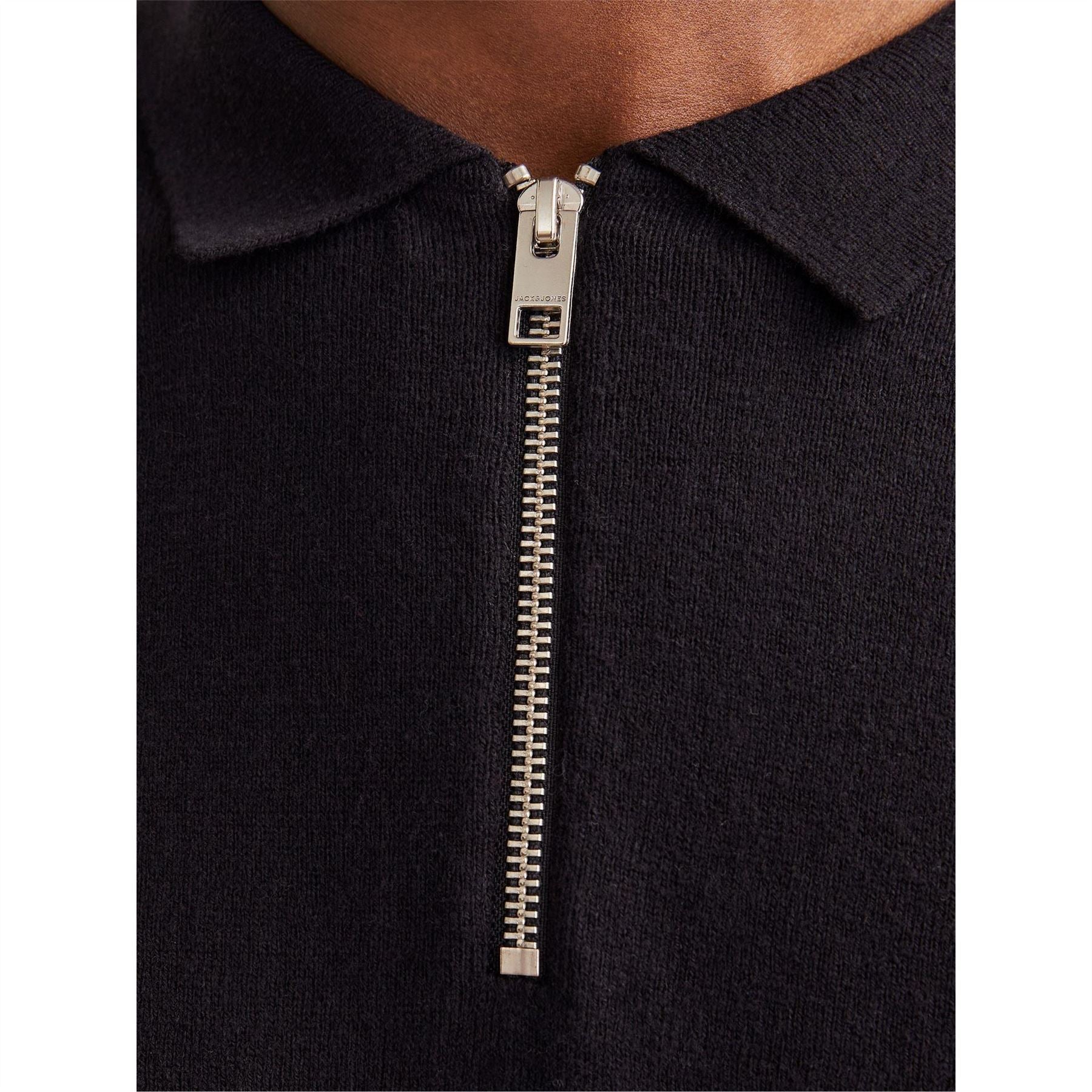 Jack and Jones Mens Emil Half Zip Knitted Polo