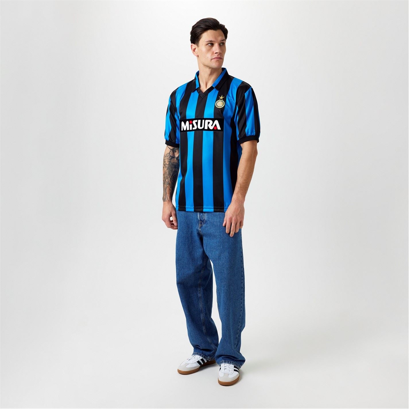 Score Draw Inter Milan Retro Home Shirt 90 Adults