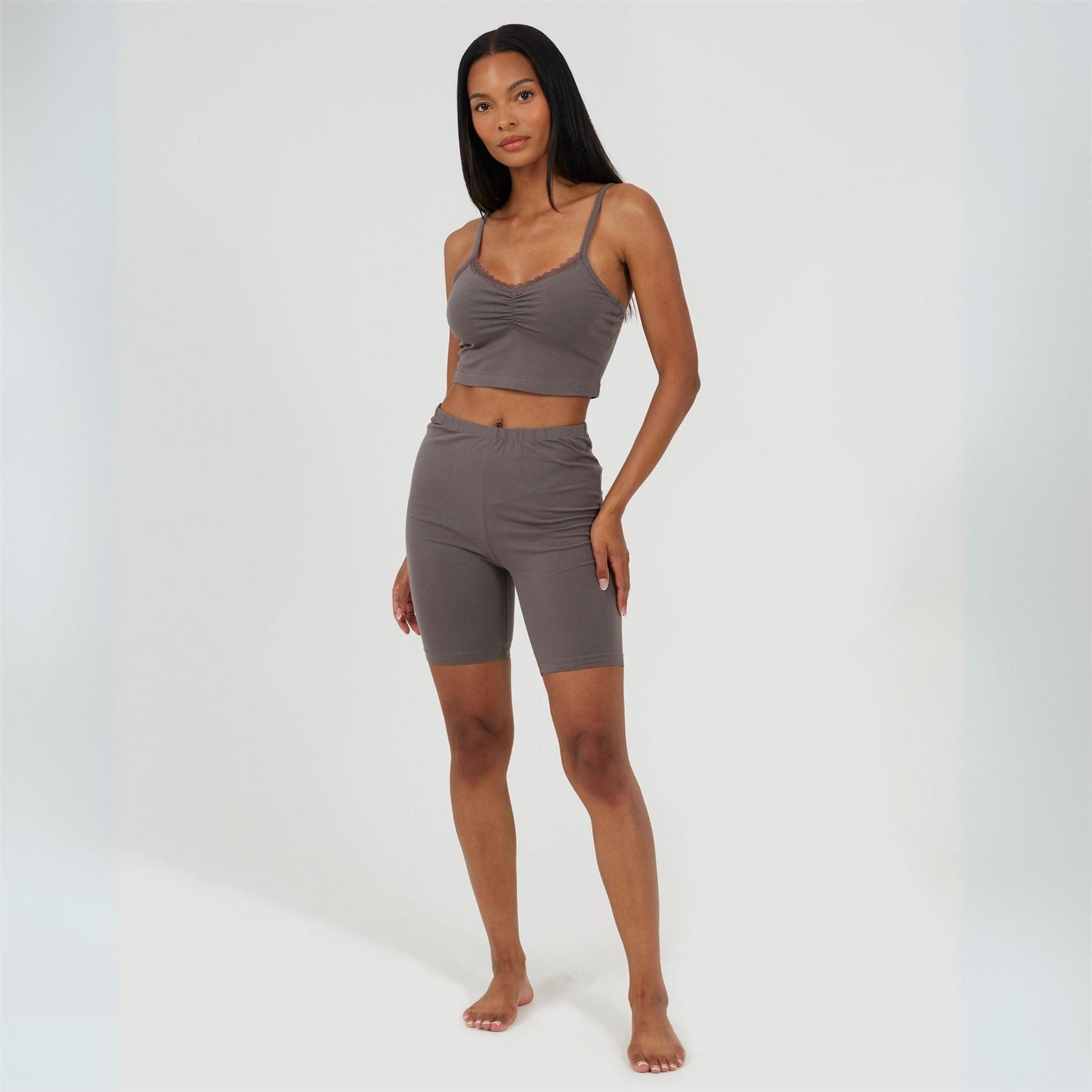 Brave Soul Womens Strappy Vest  And  Shorts Lounge Set