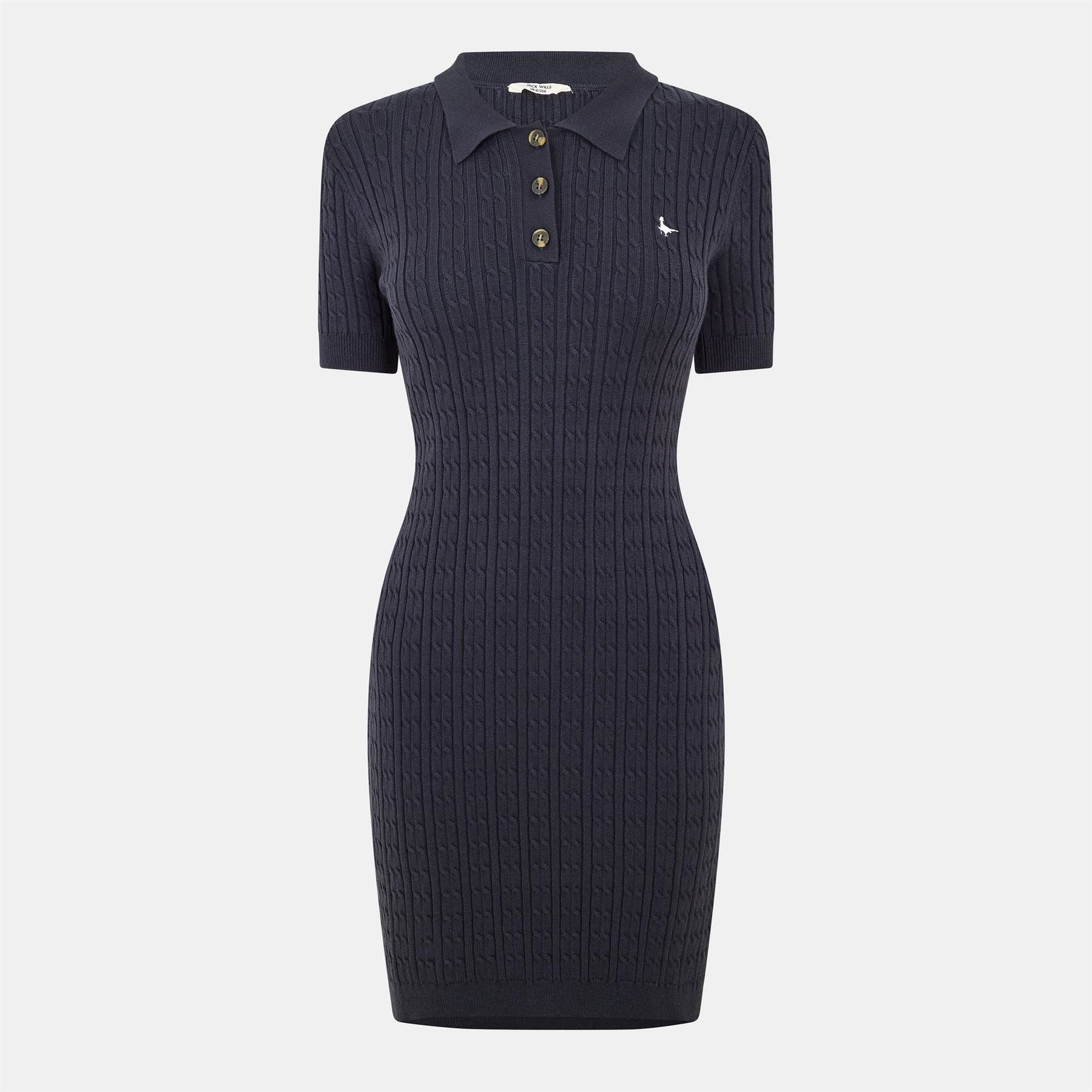 Jack Wills Womens Wills Moray Polo Cable Knitted Mini Dress