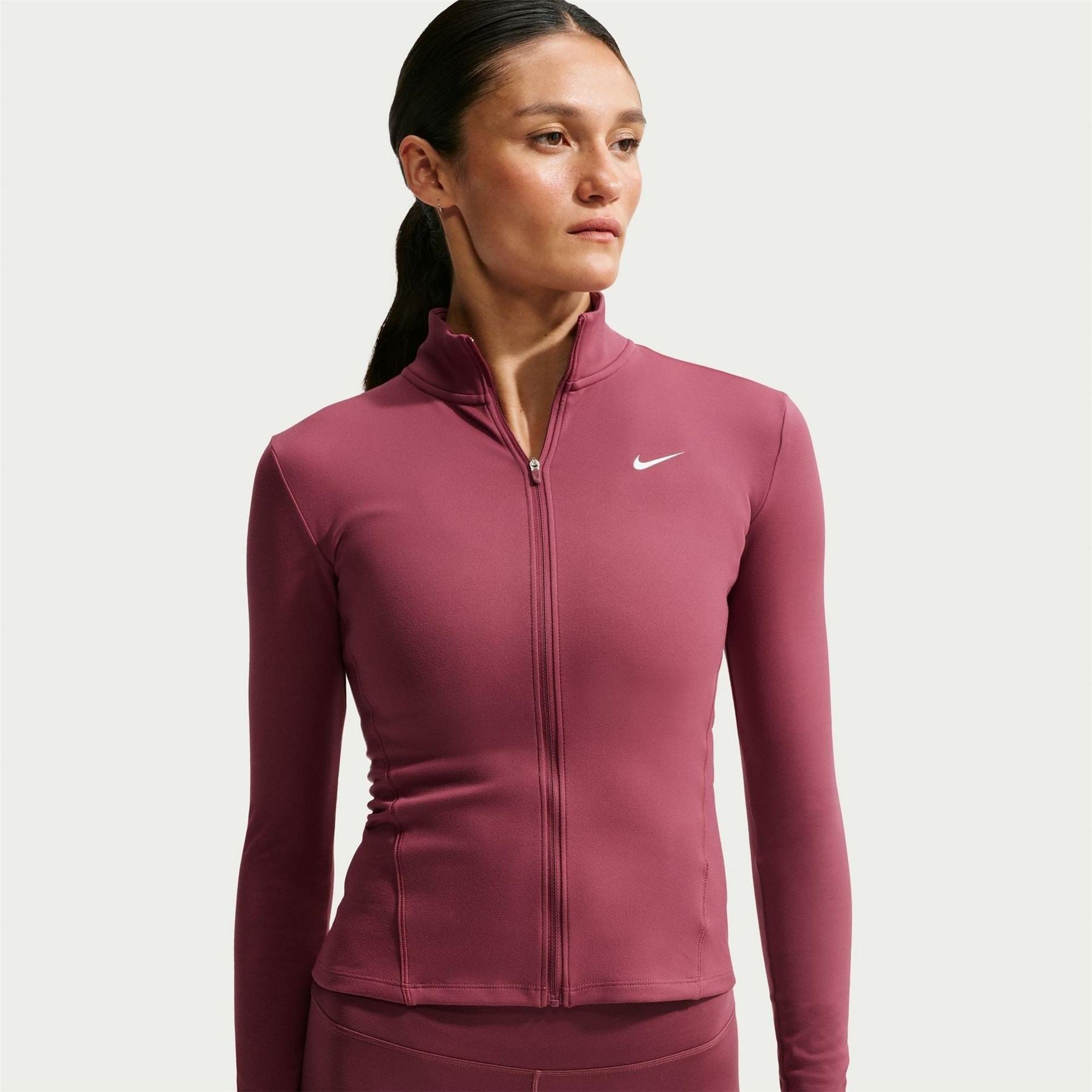 Nike Solid Patterned Full Zipper Running Jacket