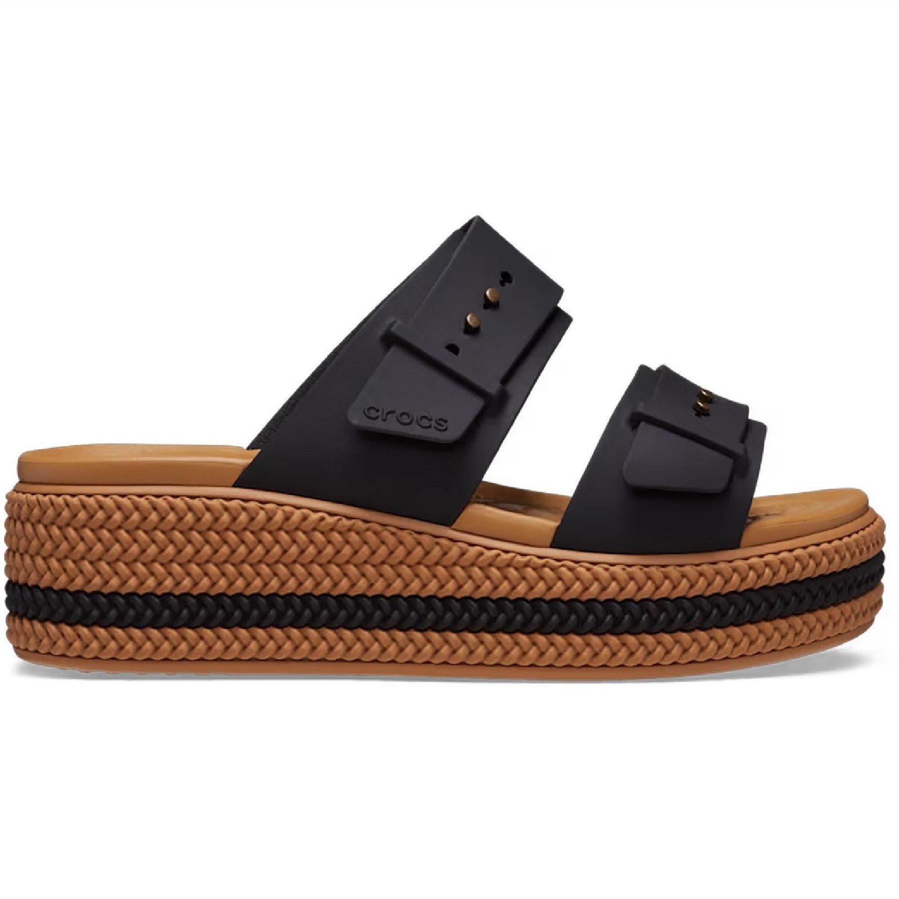 Crocs Brooklyn Woven Open Toe Slide Sandals