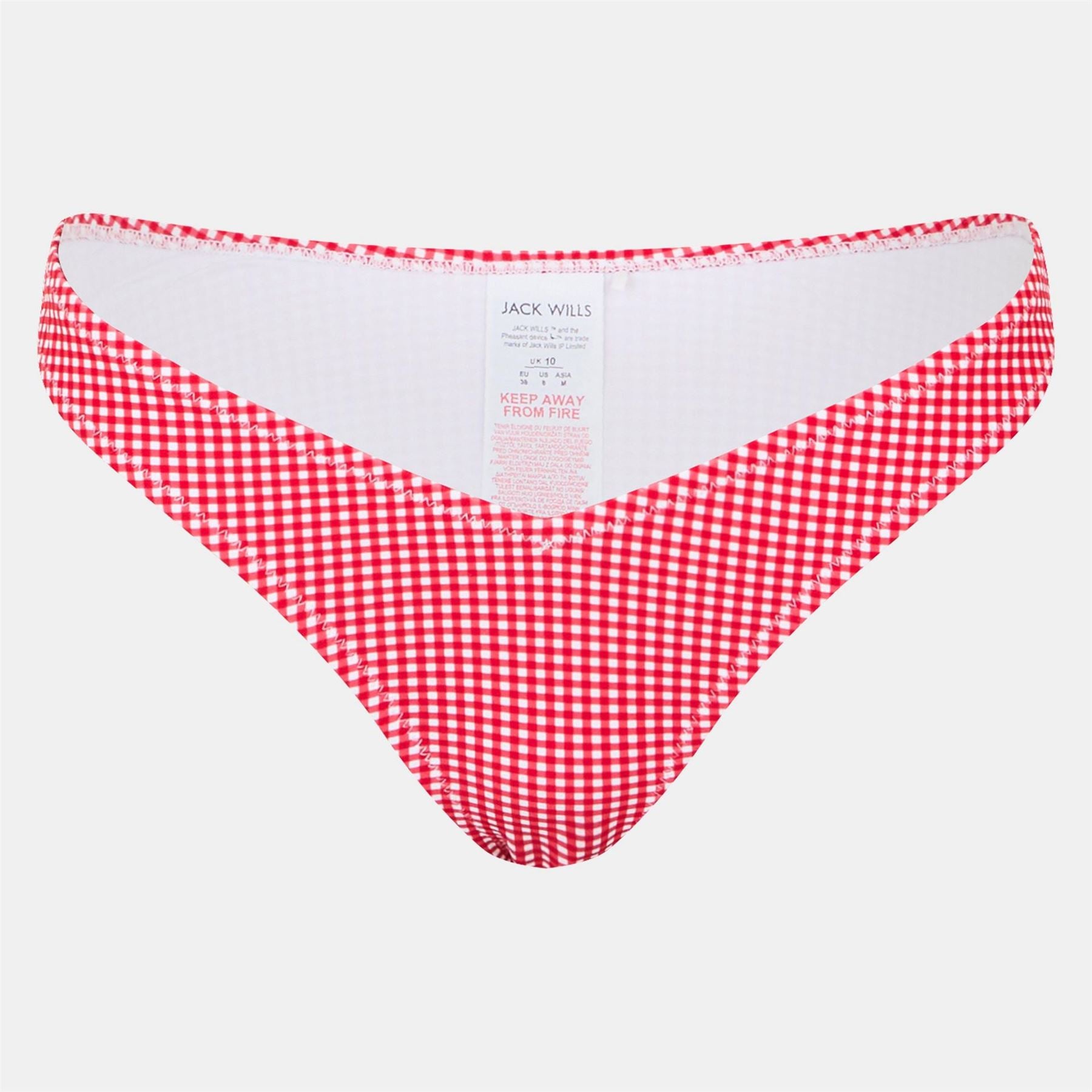 Jack Wills V Shaped Gingham Tanga Bikini Bottom