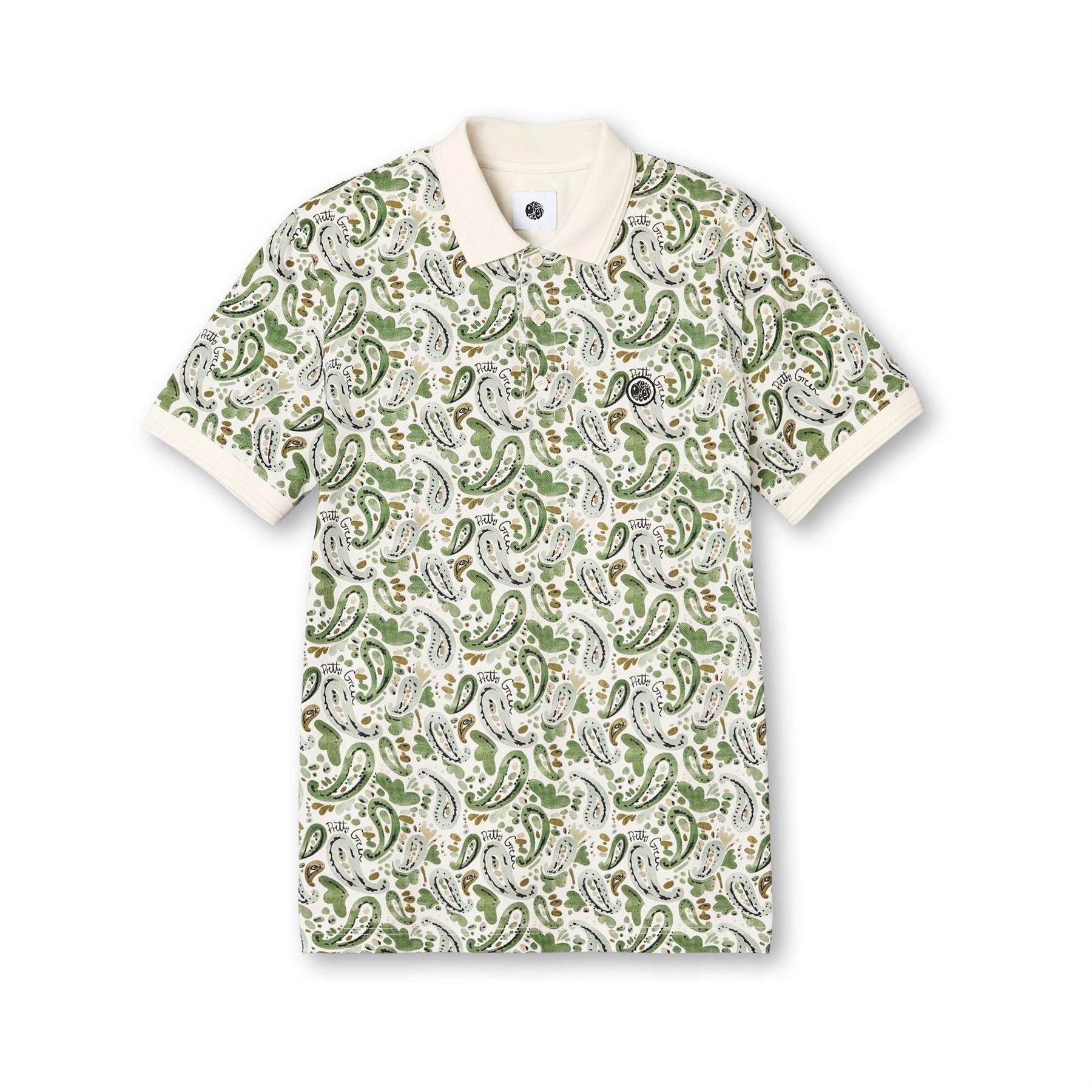 Pretty Green Aquarelle Paisley Short Sleeve Polo Shirt