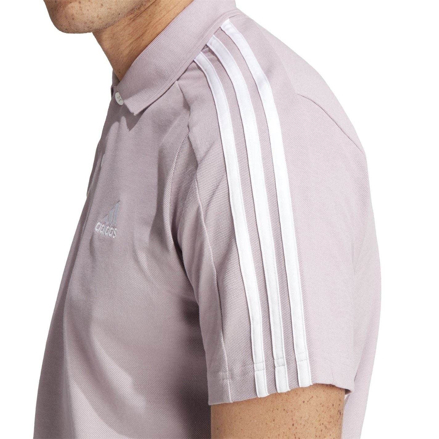 adidas Mens Essentials Cotton 3 Stripes Polo Shirt