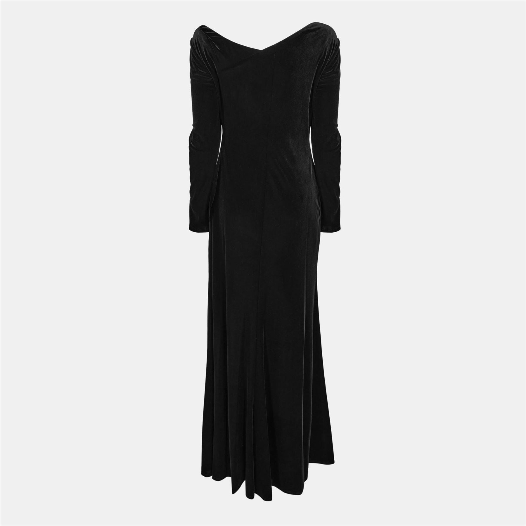 Lauren by Ralph Lauren Cateema Asymmetric Neck Long Sleeve Maxi Gown