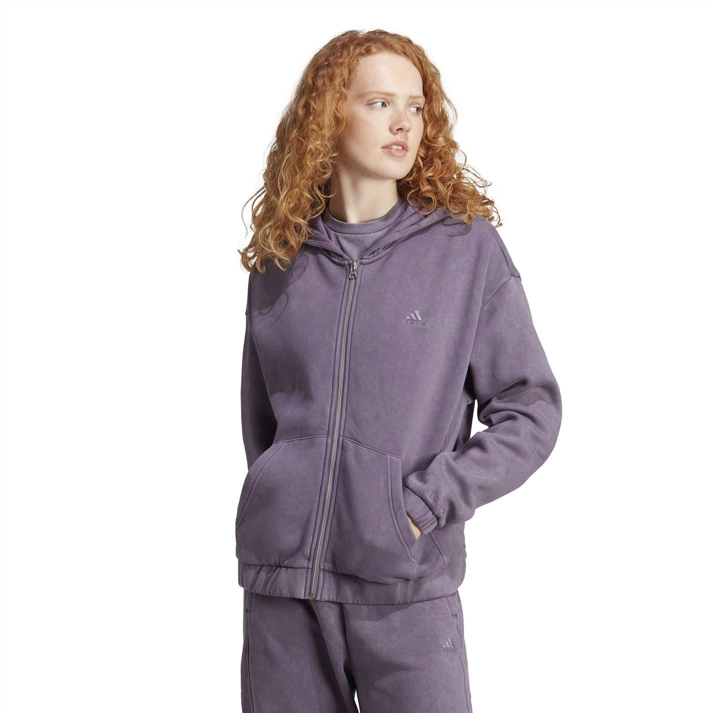 adidas Womens All Szn Washed Full Zip Hoodie