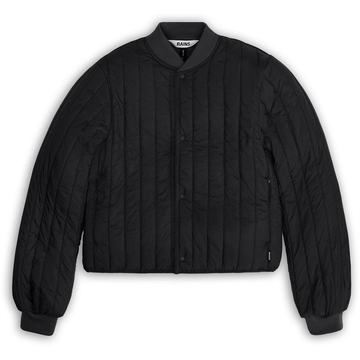 Rains Banja Liner Bomber Water Resistant Cropped Quilted Jacket