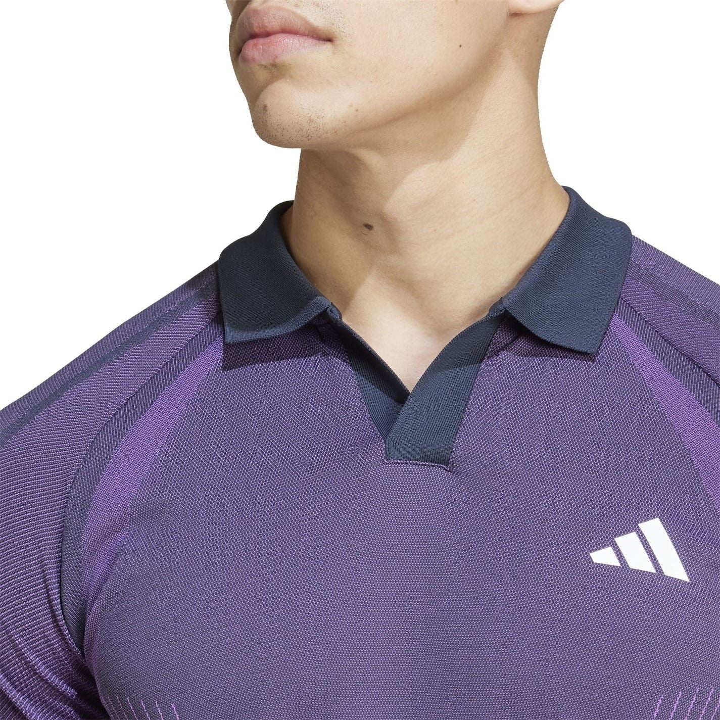 adidas Mens Tennis Pro Seamless Aeroready Freelift Polo Shirt