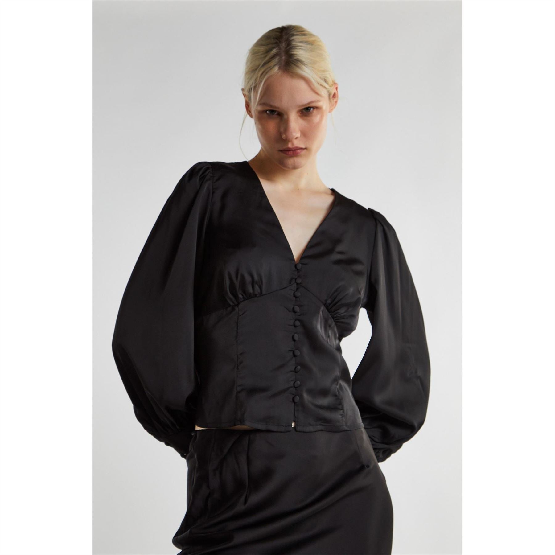 Glamorous Satin Long Sleeve Top