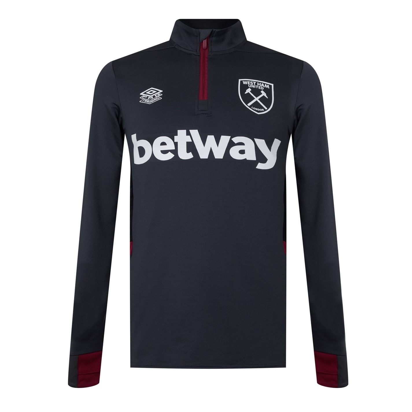 Umbro West Ham Zip Neck Mid Layer Top