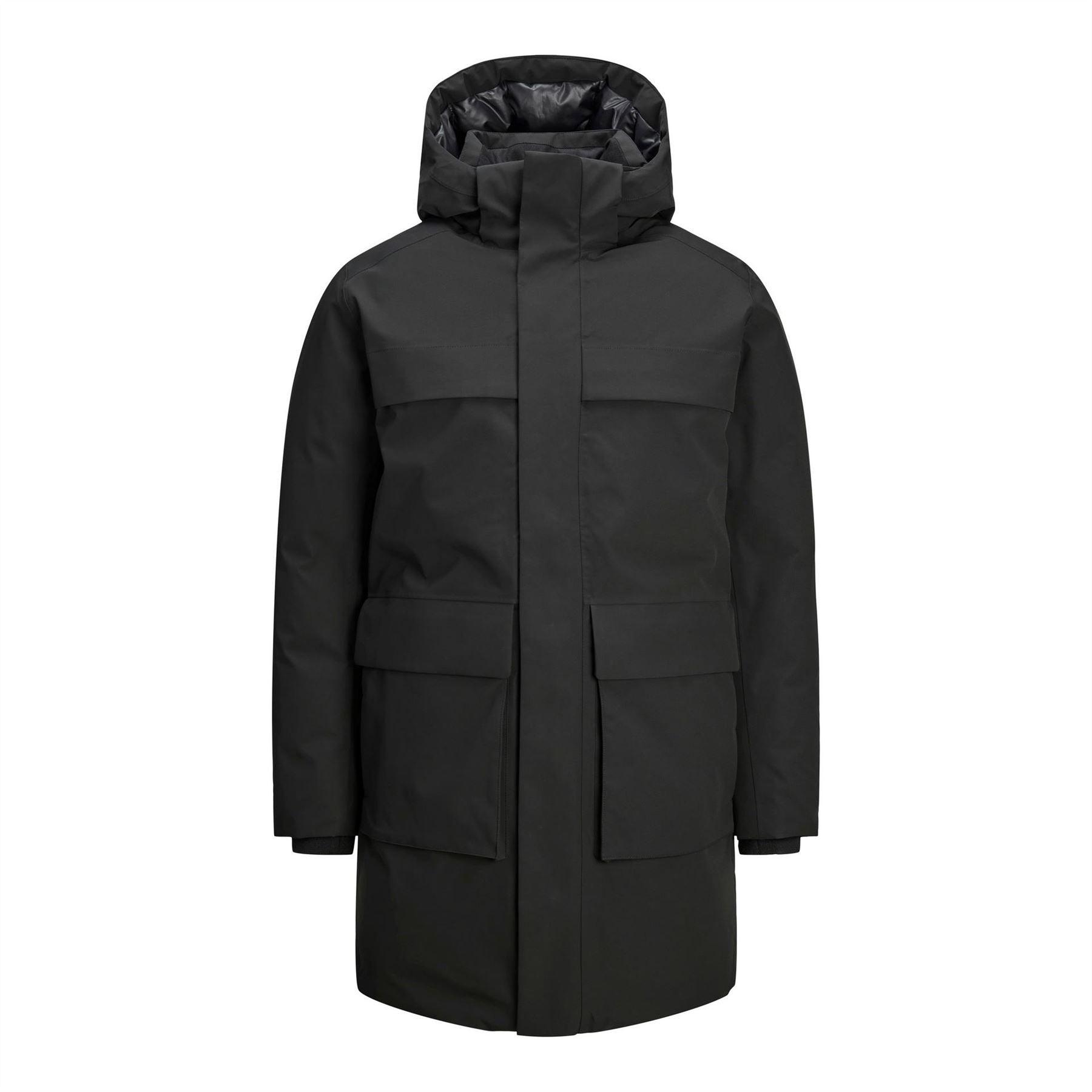 Jack and Jones Wave Hooded Parka Coat with Flap Pocket