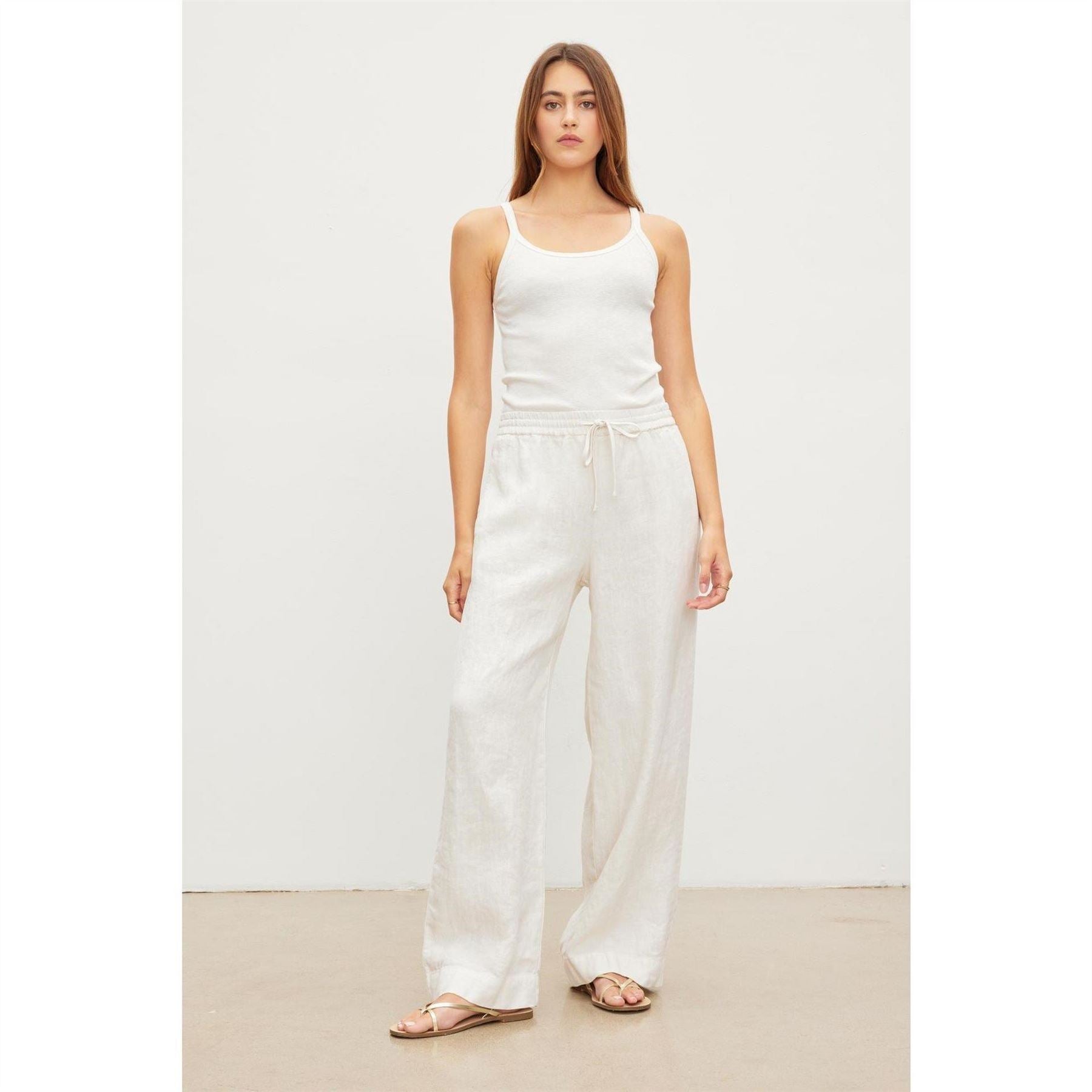 Velvet by Graham and Spencer Solid Patterned Wide Leg Trousers