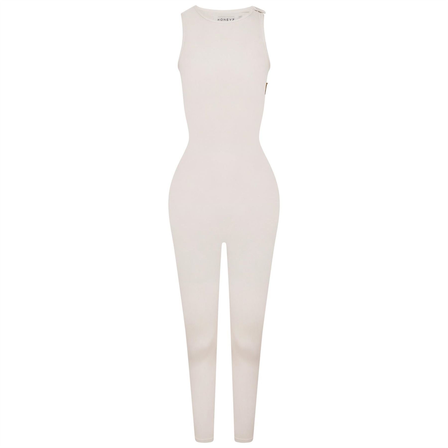 Honeyz High Neck Solid Patterned Sleeveless Jumpsuit