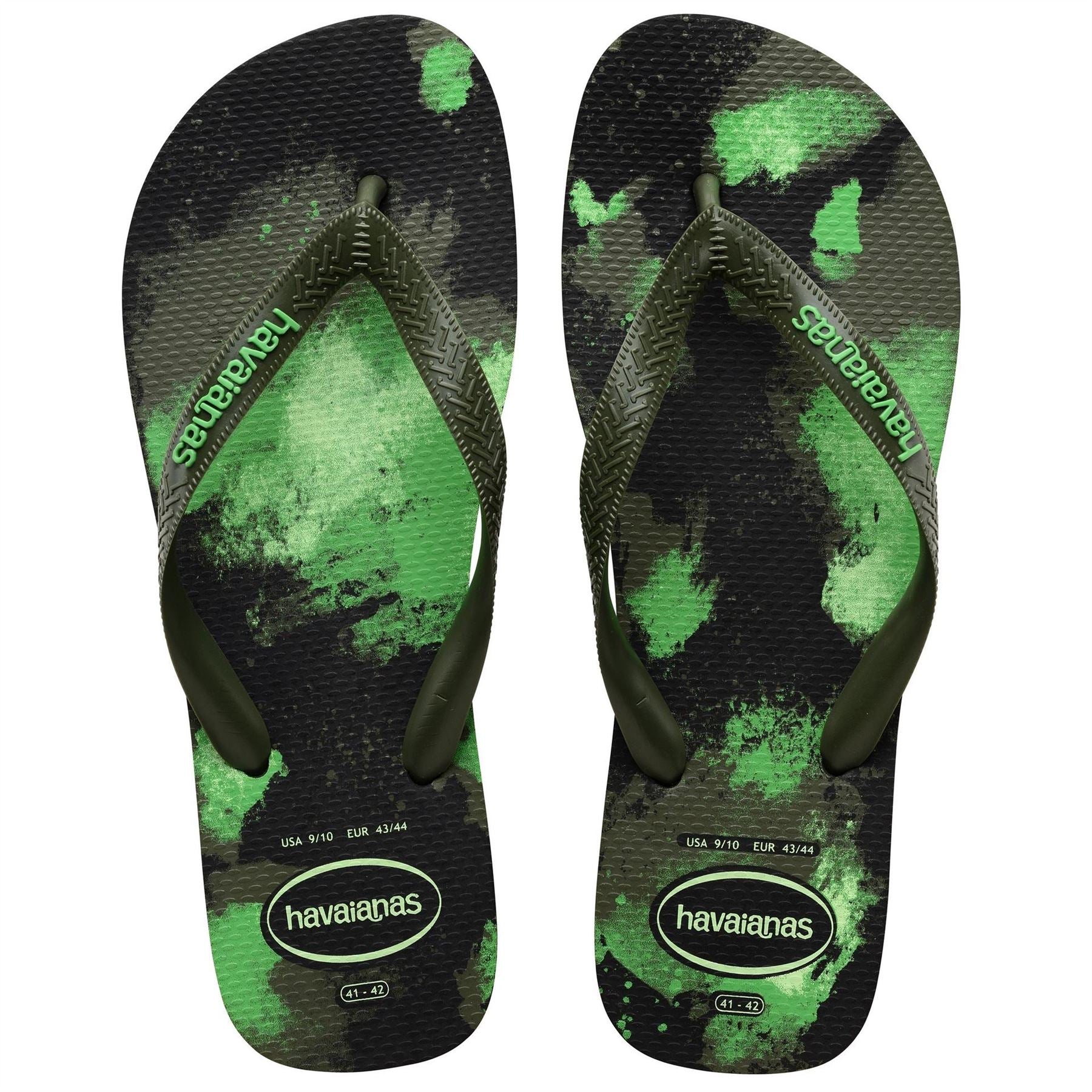 Havaianas Mens Hav. Top Camu Black Moss 45 46 Flip Flops