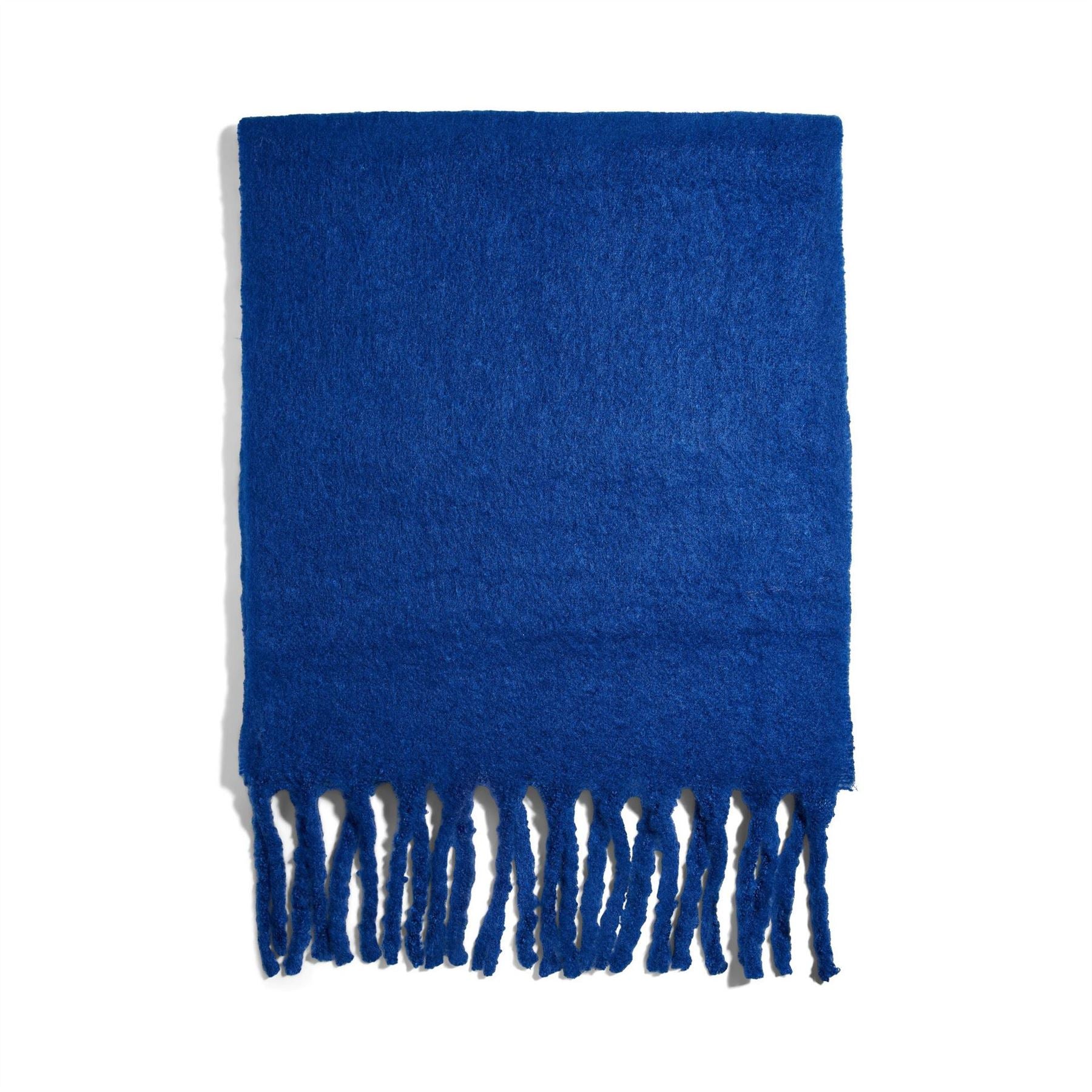 Pieces Solid Oblong Scarf with Fringe