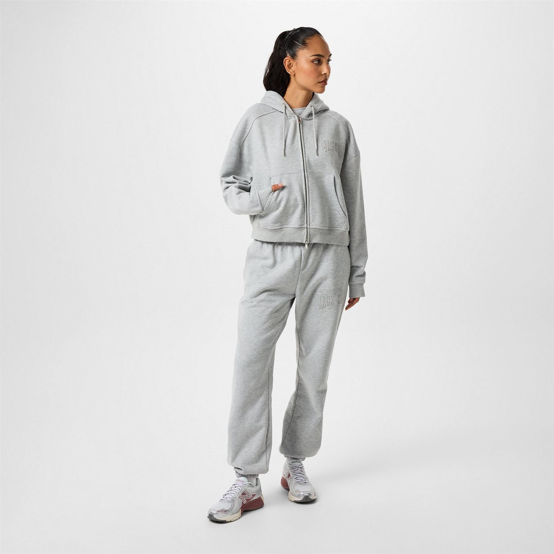 Jack Wills 2way Zip Hooded Lettering Jacket