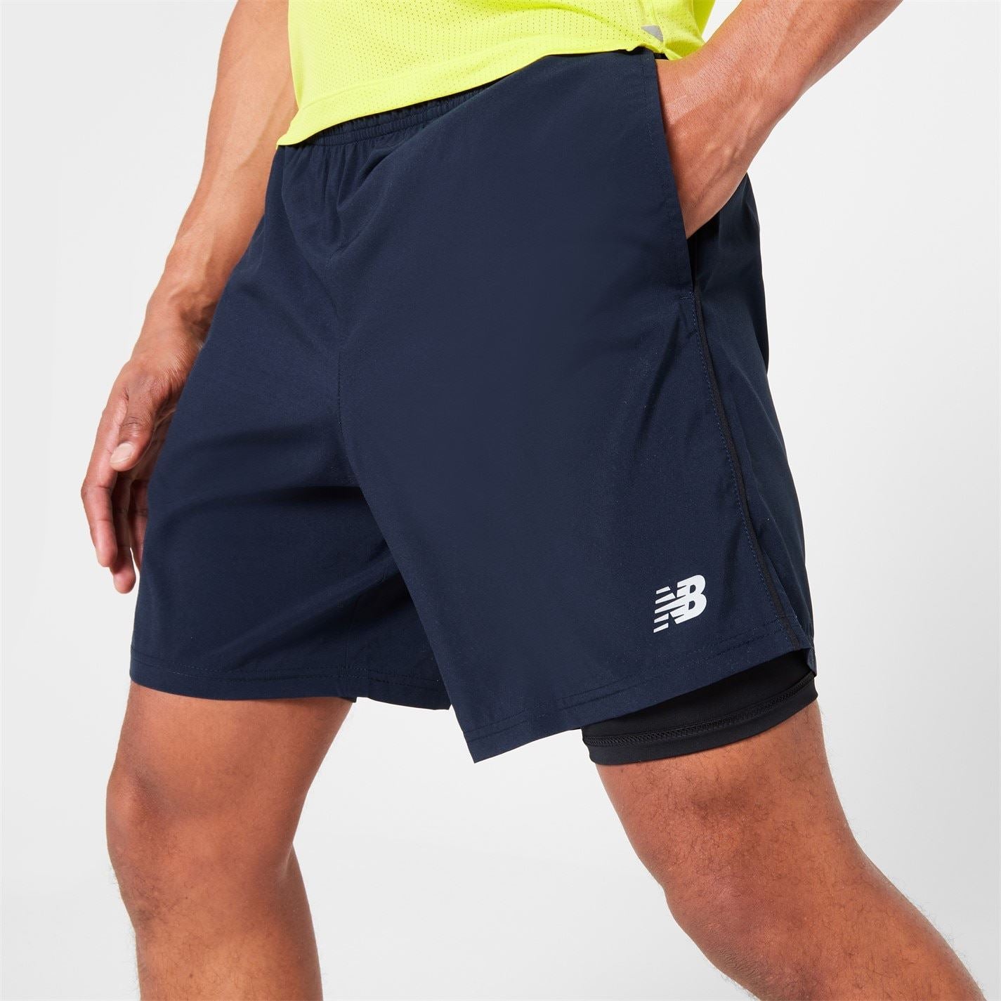 New Balance Mens Balance 2 In 1 7 Inch Running Shorts