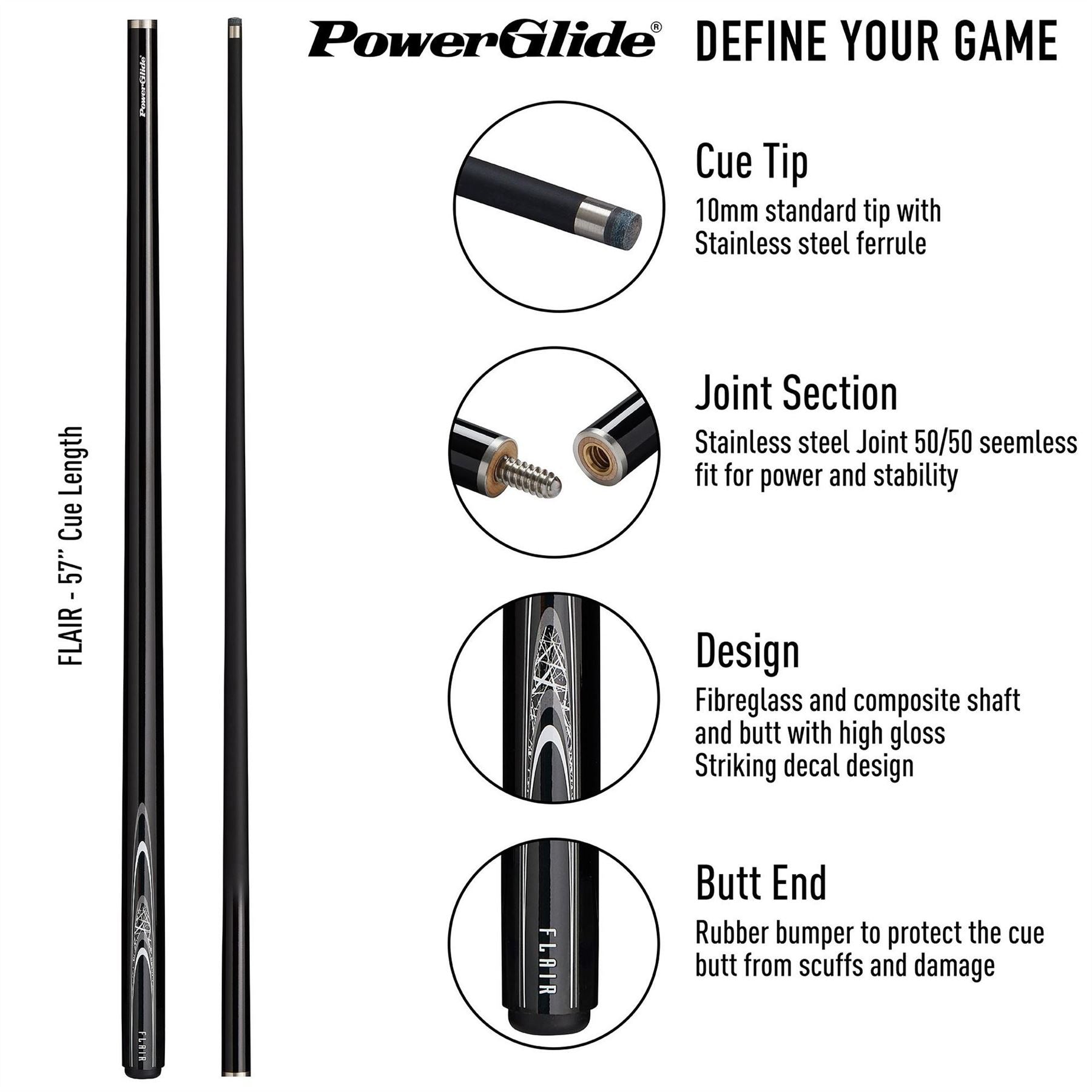 Powerglide Snooker Pool Cue